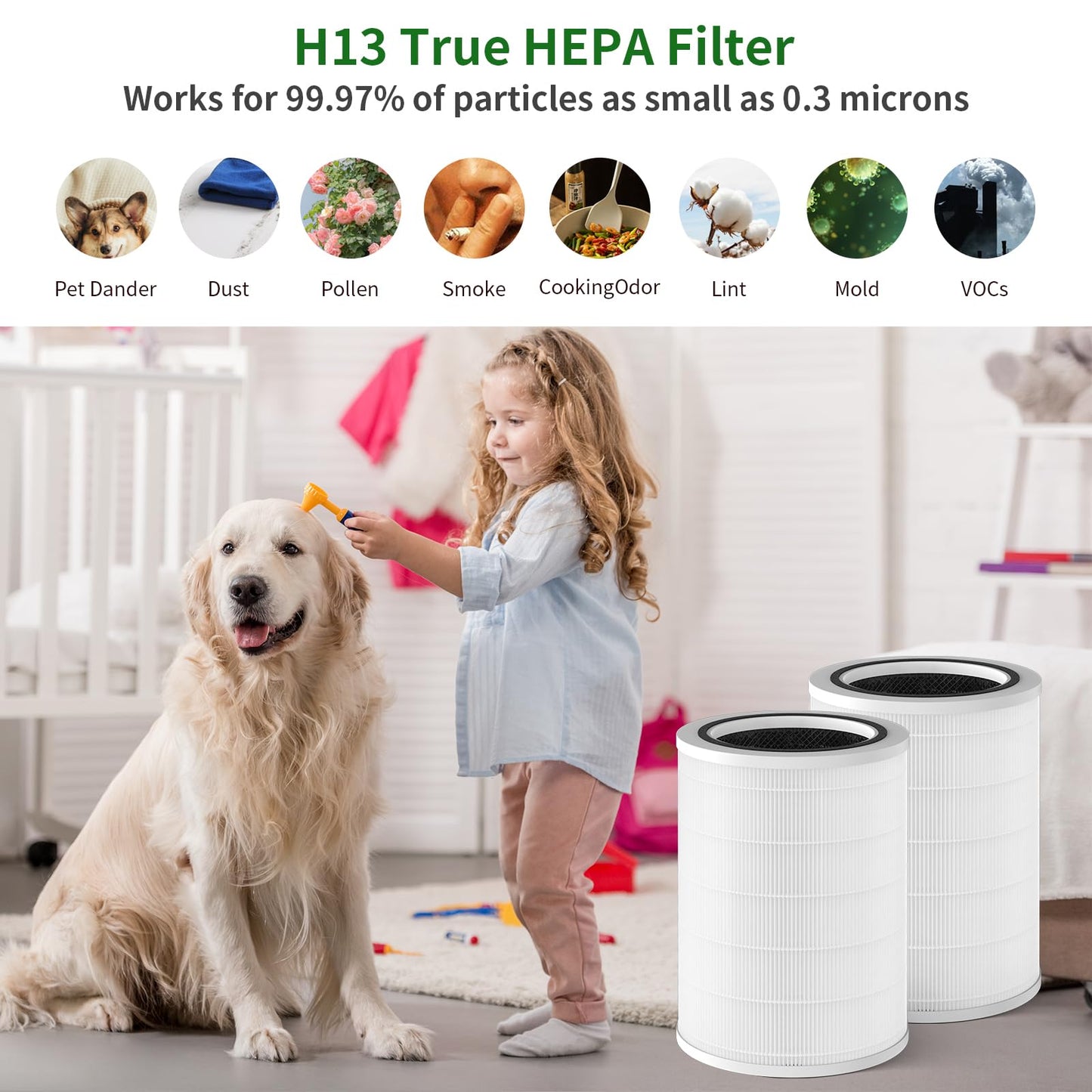 GoKBNY 1-Pack 12010 Replacement Filter Compatible with Clorox Large Room Up to 1,500 Sq. Ft. Purifier, Model # 11010 & 11011