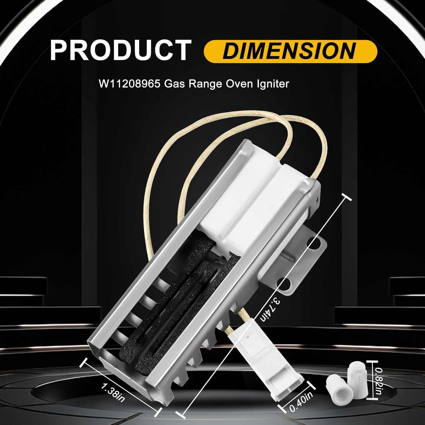 W11208965 Gas Range Oven Igniter for Whirlpool Amana Gas Range/Oven Models WFG320M0BS3 WFG505M0BS3 WFG505M0BS0 WFG505M0BS0 WFG505M0BS1 - Replace W11613927 W11506321 W11590294 AP7193166 EAP16744629