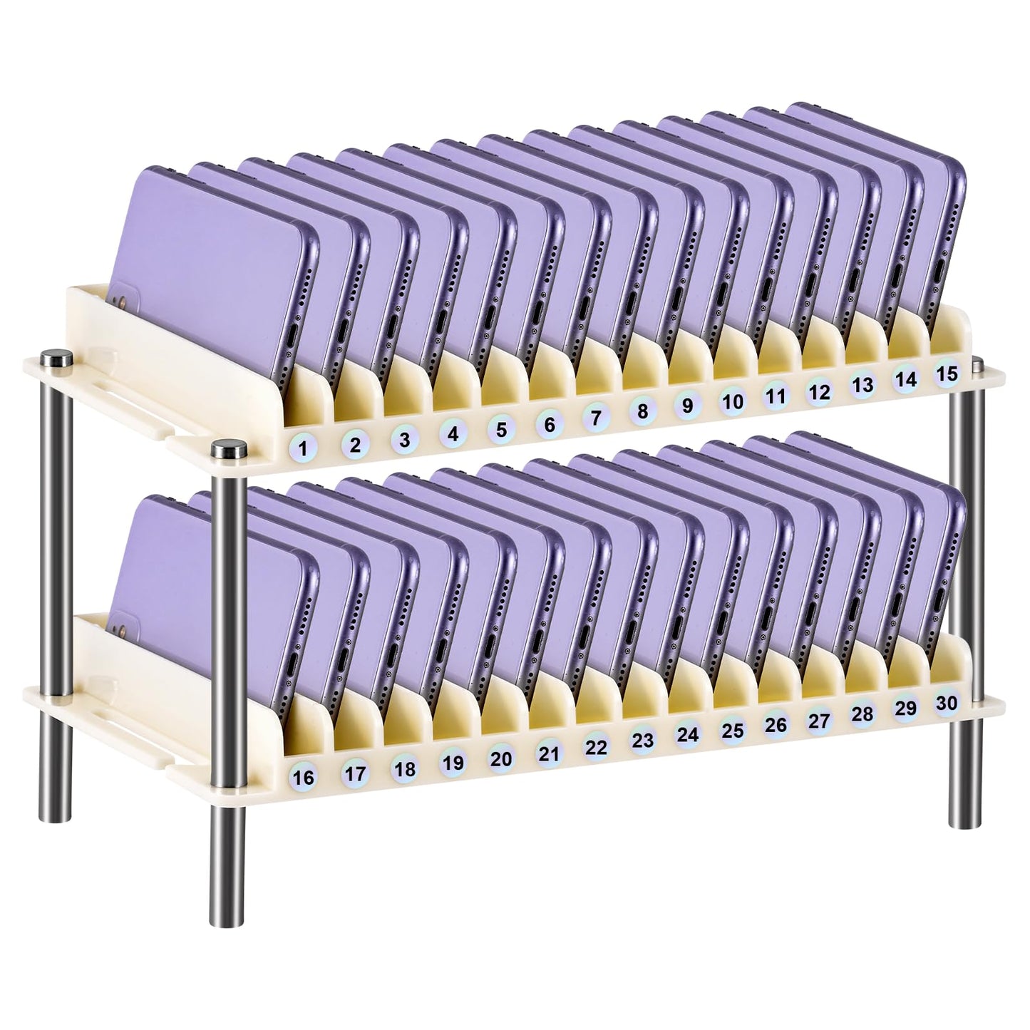Consfly Cell Phone Holder Organizer Multifunctional Desk Organizer Mobile Phone Holder for Office School Home (30 Slots)