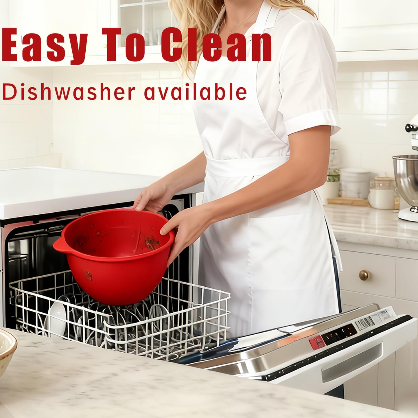 Silicone Liners for KitchenAid 5 Quart Stand Mixer - Stand Mixer Accessories for 4.5 Quart Mixer, No More Mixer Bowls Needed - 3 Liners & 3 Lids