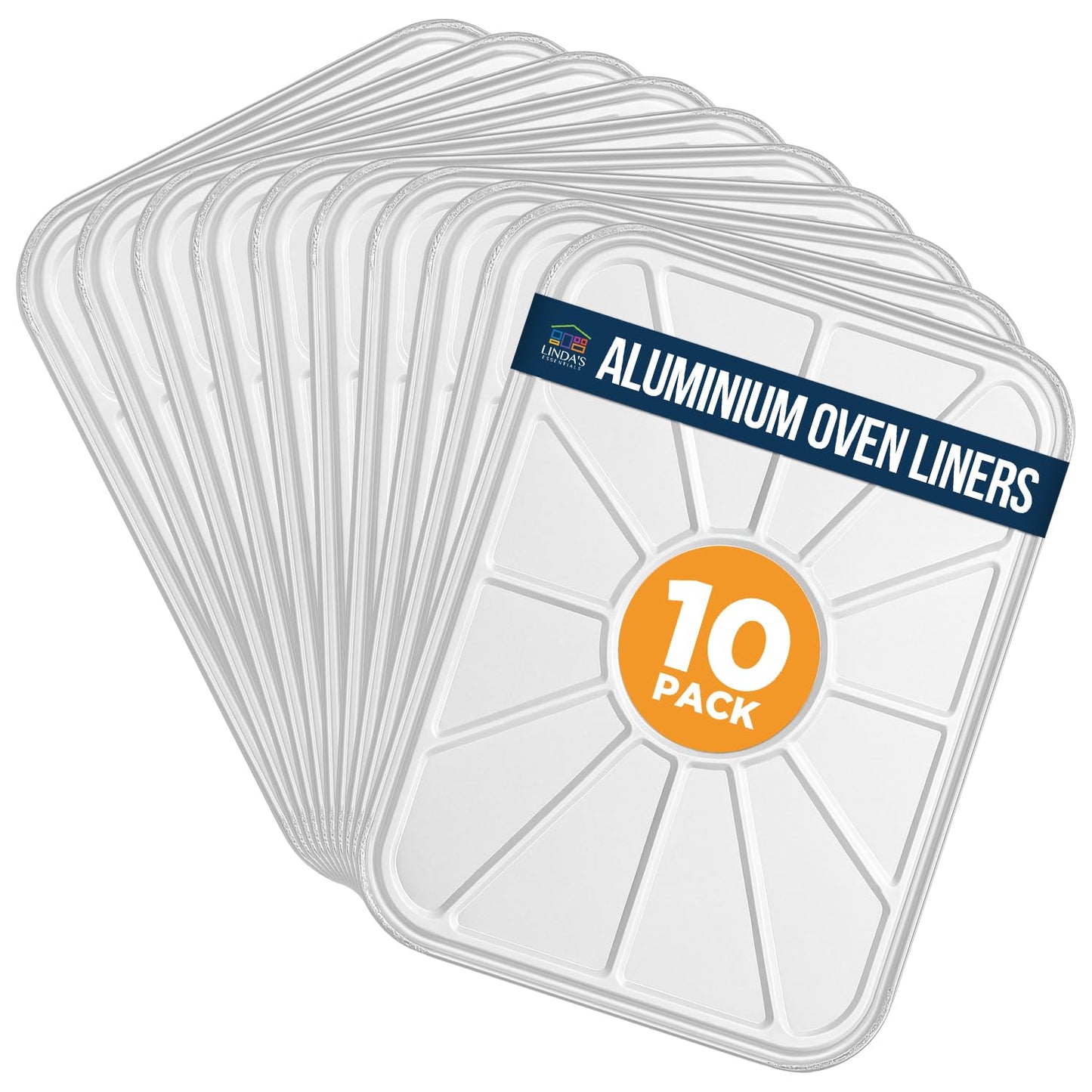Aluminum Oven Liners for Bottom of Oven (10 Pack), Disposable Foil Oven Liners for Bottom of Oven, Oven Drip Pans, Oven Liners for Bottom of Electric Oven and Gas Oven, Oven Liner, 18.5" x 15.5”