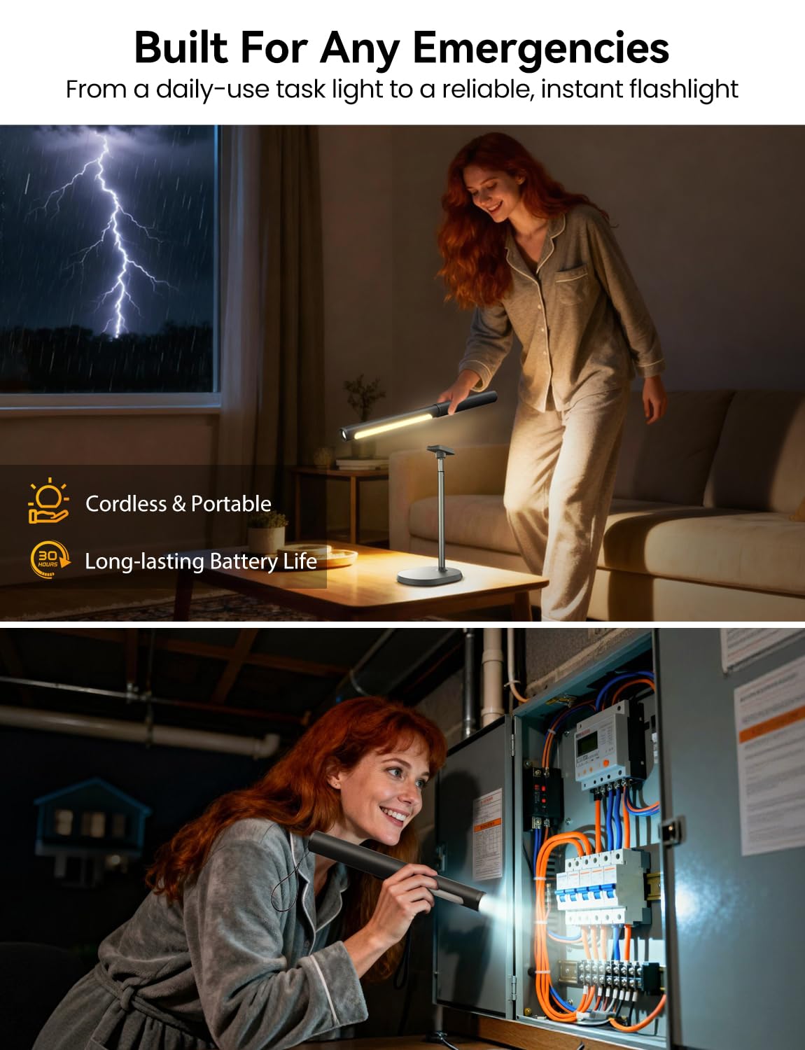 YULINKCO Rechargeable Desk Lamp, Adjustable Magnetic Table Lamp with Removable Cylindrical Light Tube for Study & Bedroom, Dimmable Touch Control & Space-Saving.