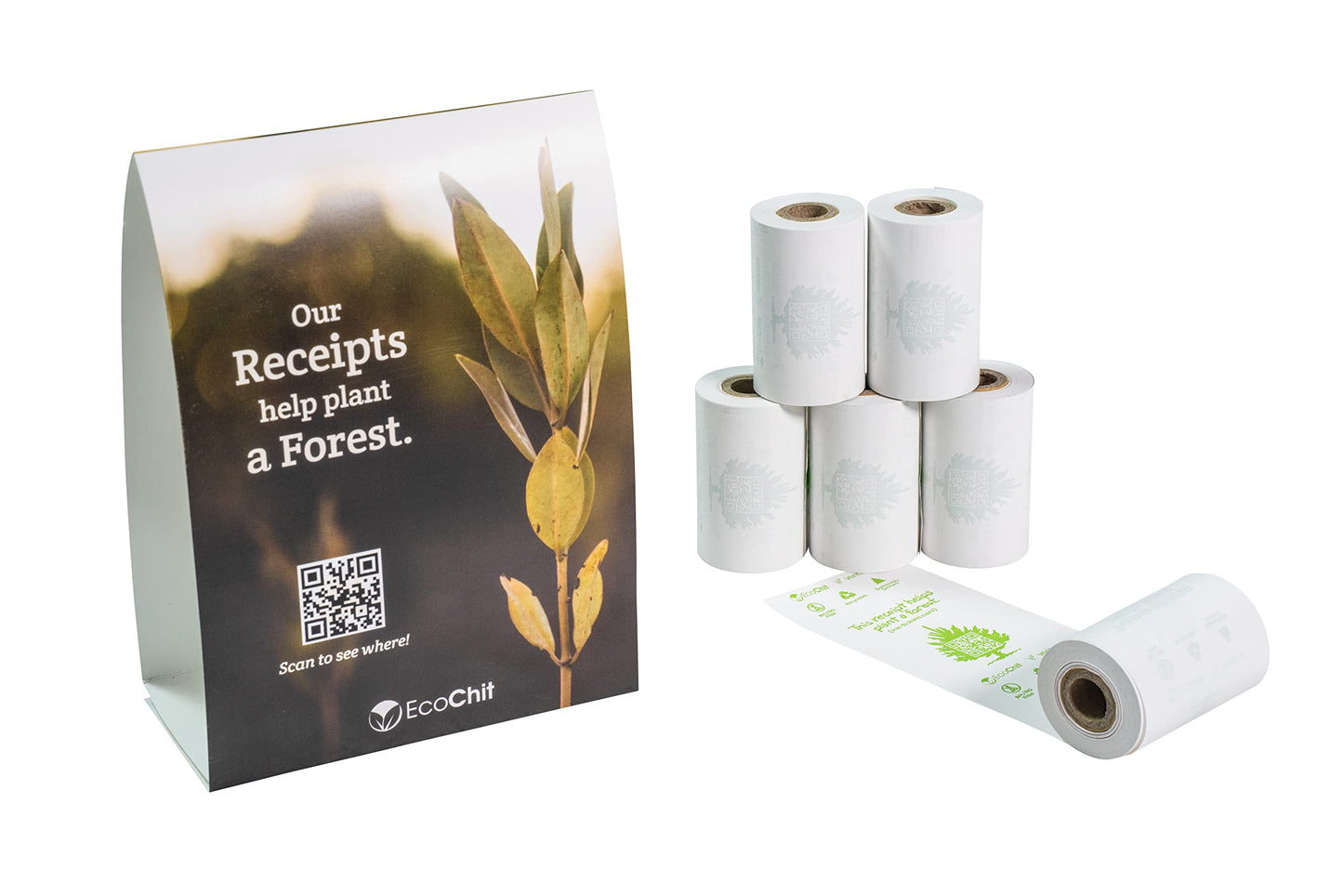 EcoChit Phenol-Free Thermal Paper Rolls, 2-1/4" x 45', Every Case Plants Two Trees, Case of 50