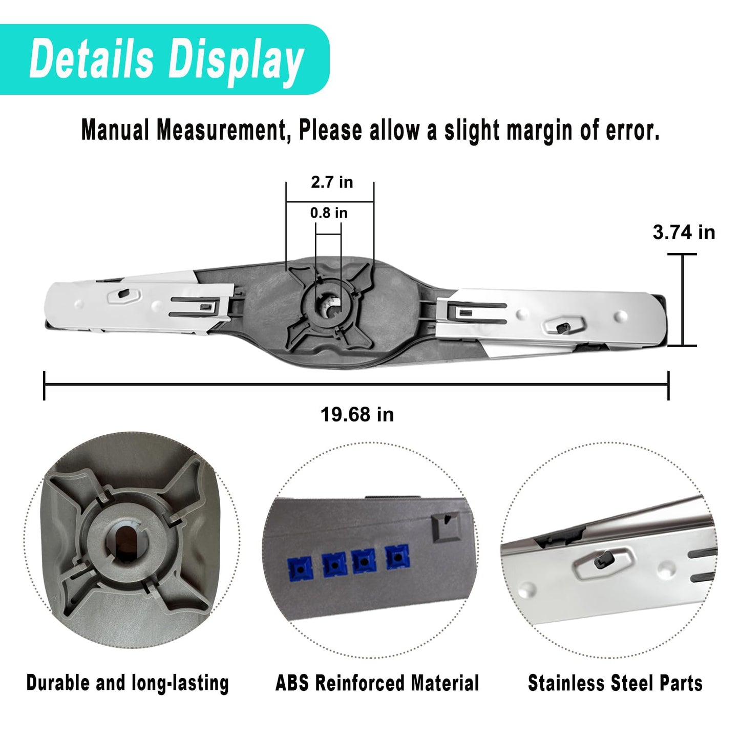 CEYHTLY W10837249 Dishwasher Lower Spray Arm Replacement Compatible with Whirlpool Dishwasher Wash Arm Replaces W10629546, W10838302, AP5988717, PS11727921, 4363314