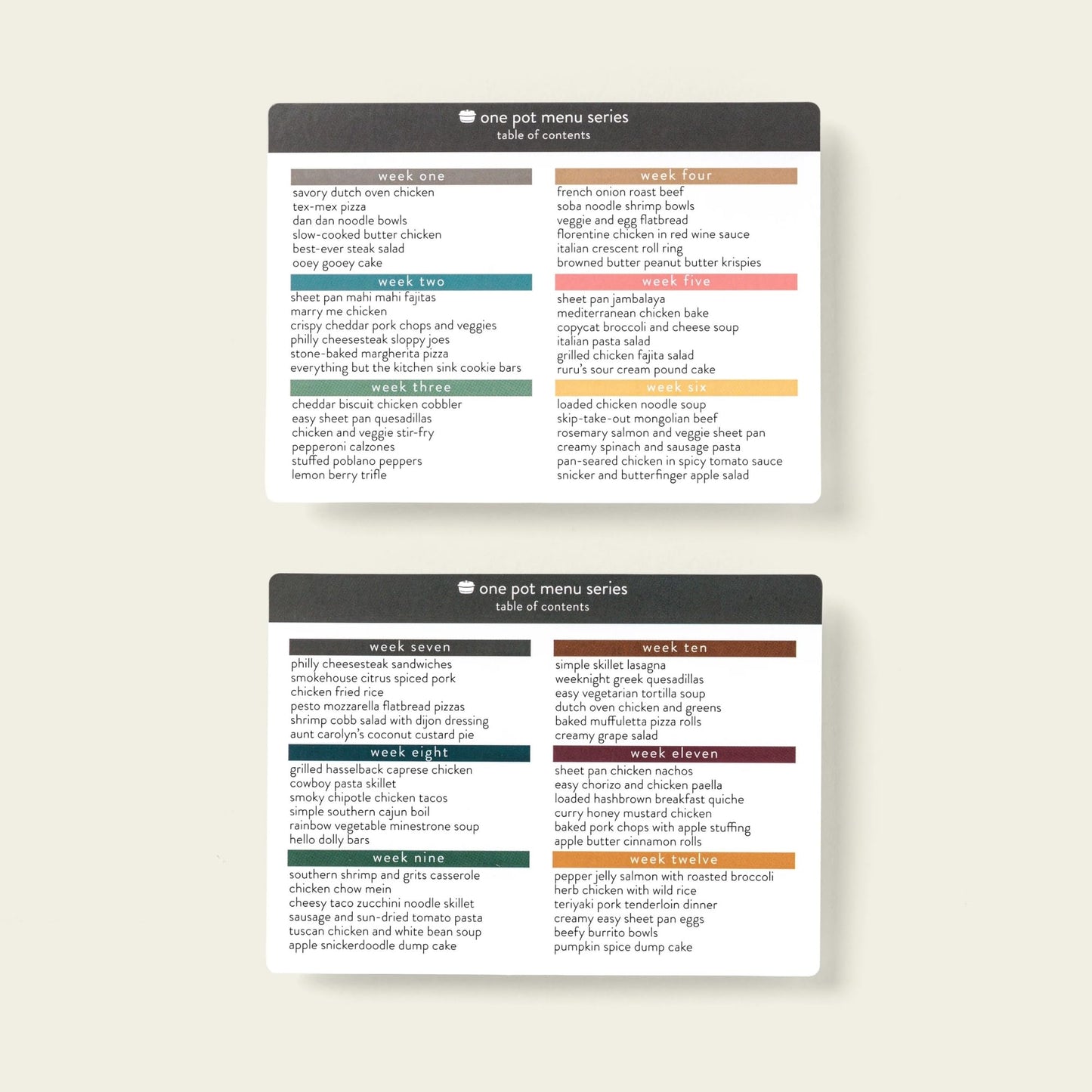 PPP One Pot Meal Planner with 72 Recipe Cards (Photo Edition) - Weekly Menu Plans | Sturdy Recipe Box | 12 Reusable Grocery Shopping Lists | 5 Blank Recipe Cards | Recipe Card Protector | Recipe Ideas