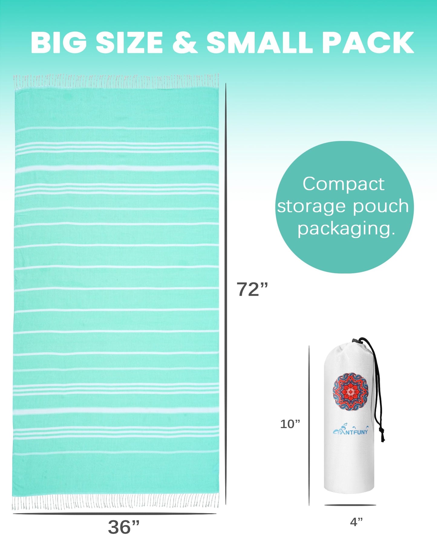 6 Packs Turkish Beach Towels Vacation Essentials Quick Dry Sand Free Soft Large Xl Big Blanket Adult Oversized Bath Pool Swim Towel Set Bulk Multipack Lightweight Thin Sandless Fast Drying Compact