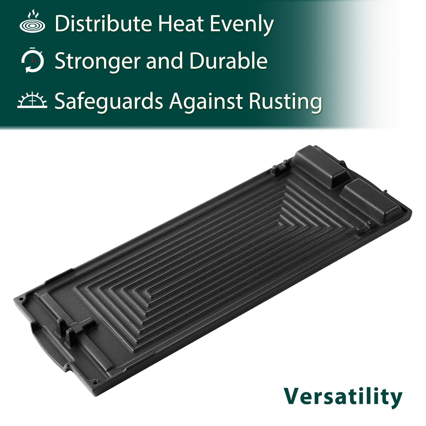 W10432544 Griddle Stove Replacement Parts for Whirlpool Gas Stove Top Griddle Pan Whirlpool Kitchenaid Kenmore Maytag Jenn-Air Range Stove Oven Cast Iron Center Middle Burner Stovetop Plate 1 Pack