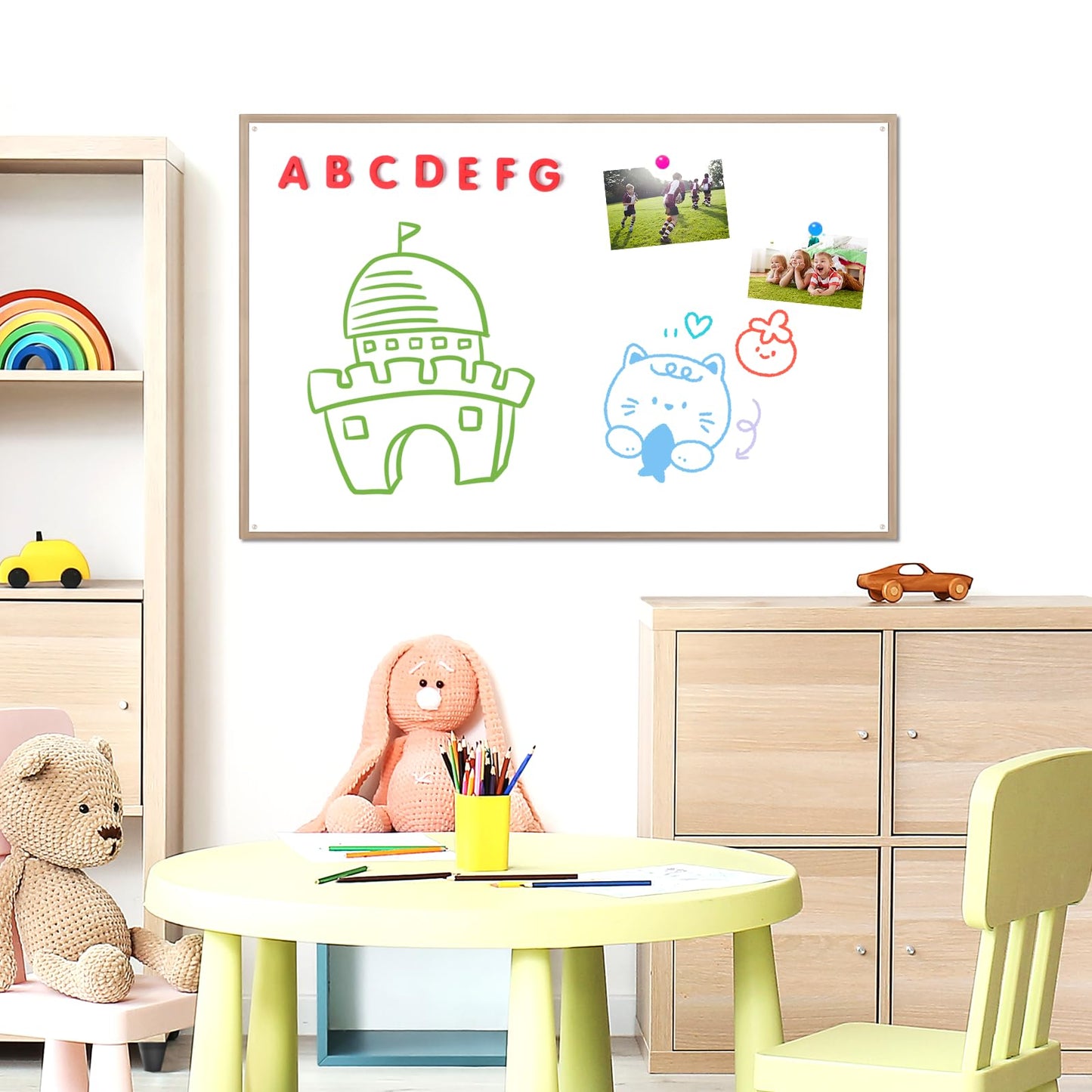 Offi-eqp 36”x24” Small Dry Erase Board for Wall 3' x 2' Double Sided Magnetic White Board Without Frame for Office, Class, Home