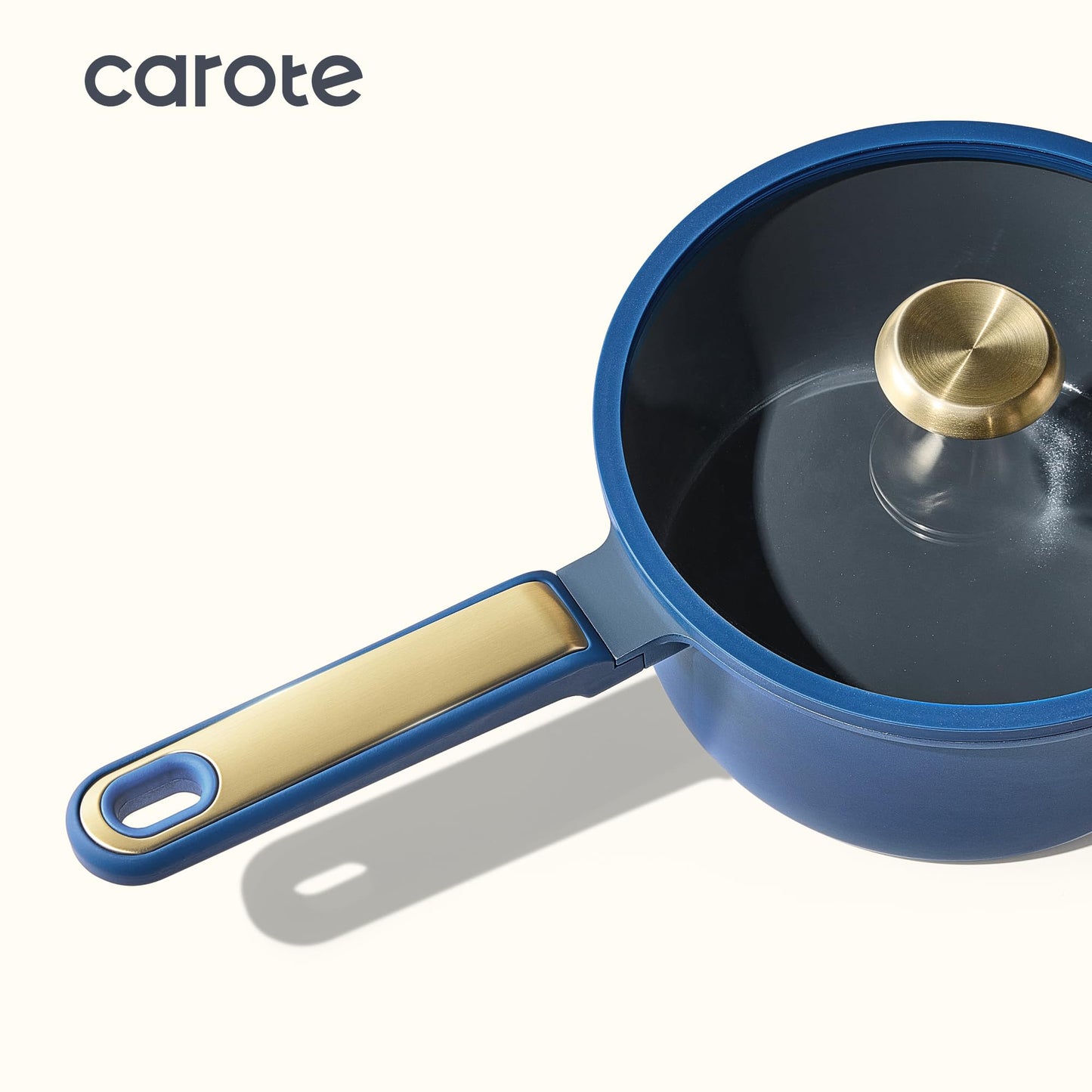 CAROTE 2QT & 2.5QT Sauce Pan Sets with Lid & Ladle Cooking Pots Nonstick Saucepans Cookware Set Small Kitchen Pot, Induction Comptable, Easy to Clean, PFOA FREE (Blue)