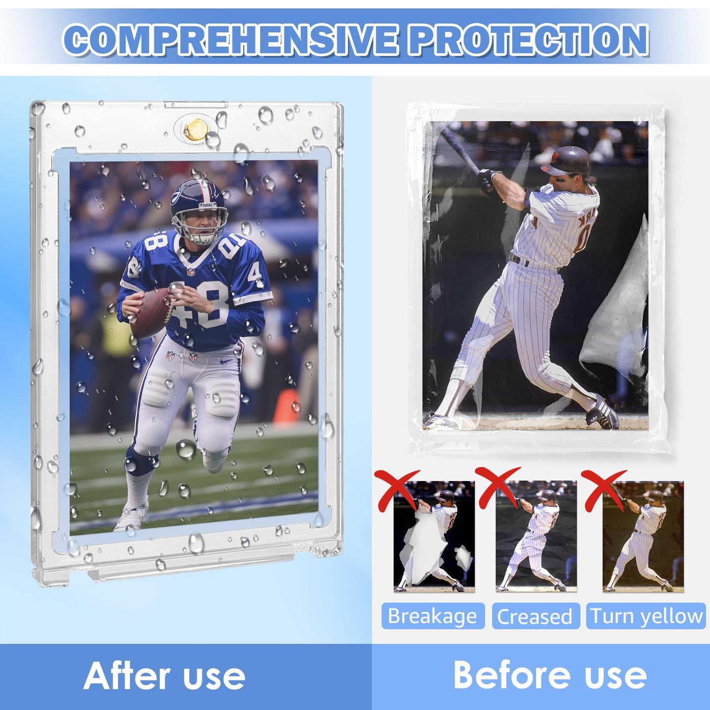 100PT Magnetic Card Holders for Trading Cards, 36ct One Card Touch Holder Baseball Card Thick Protectors Hard Plastic Magnetic Card Case Sports Football Basketball Top Loads for Cards Sleeves