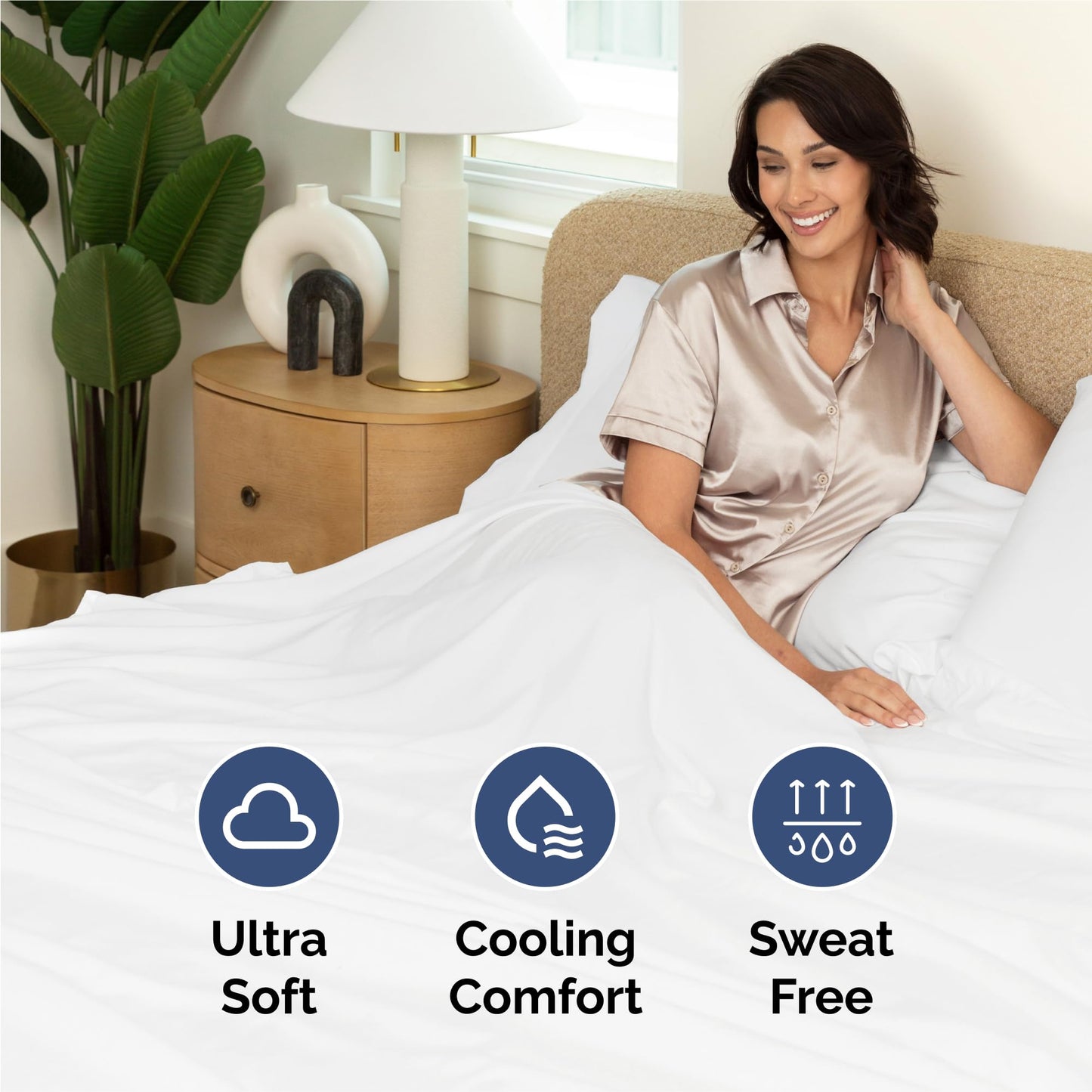 Queen 6 Piece Sheet Set - Comfy, Breathable & Cooling - Hotel Luxury Bedding for Women, Men, Kids, Teens and Children - 1 Flat & 1 Fitted Sheet & 4 Pillowcases w/ Deep Pockets - Wrinkle Free - White