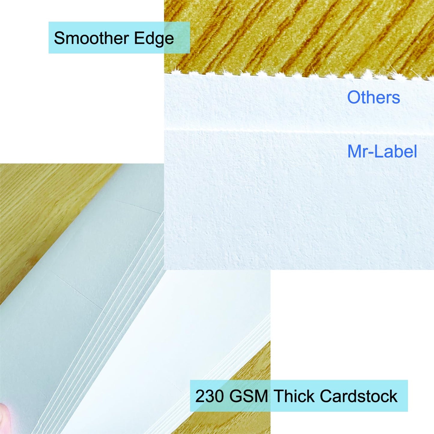Mr-Label 400 Printable Blank Place Cards, 2"x3.5" Small Tent Cards, 230GSM Matt White Micro-perforated Cardstock for Table Cards