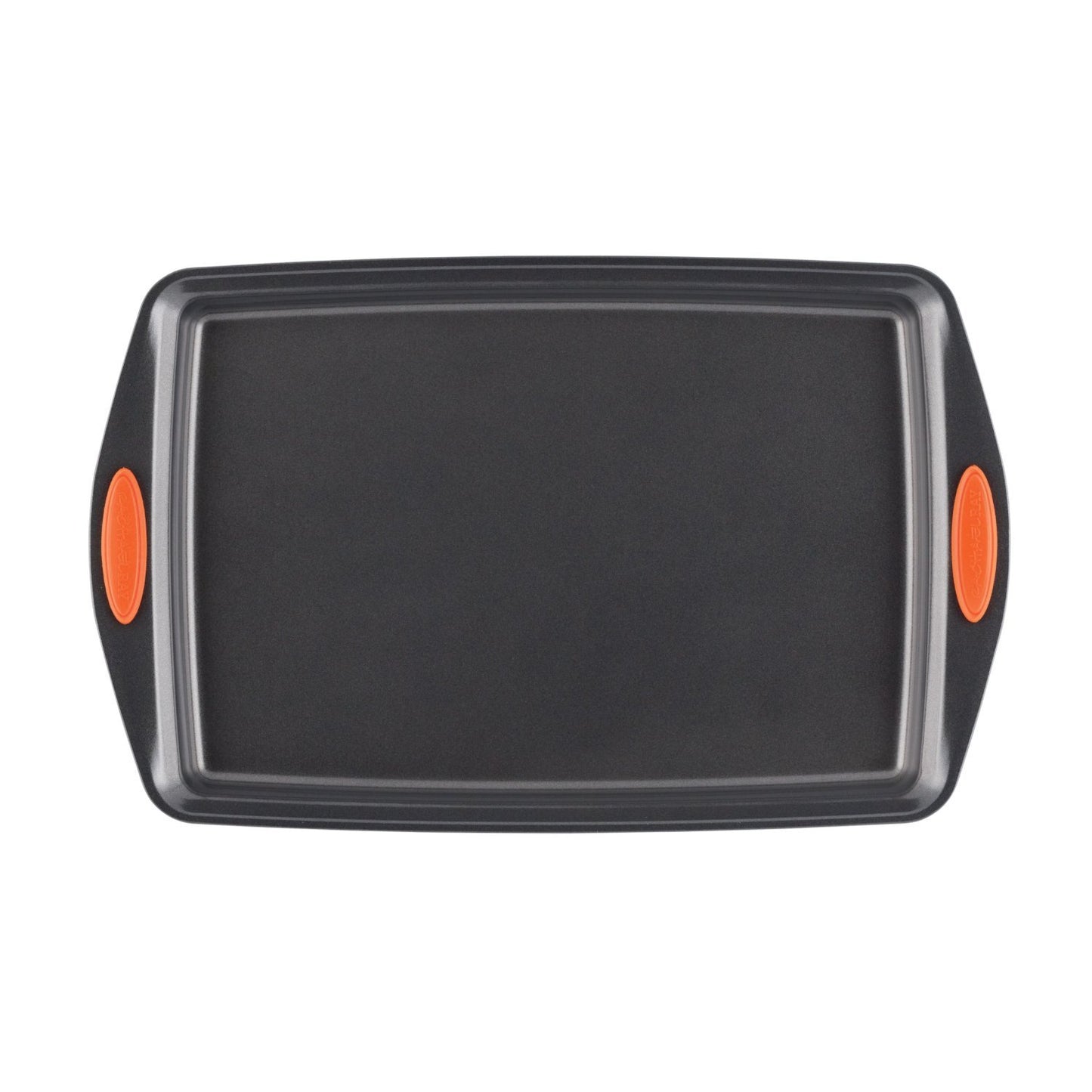 Rachael Ray Nonstick Bakeware Set with Grips, Nonstick Cookie Sheets / Baking Sheets - 3 Piece, Gray with Orange Grips
