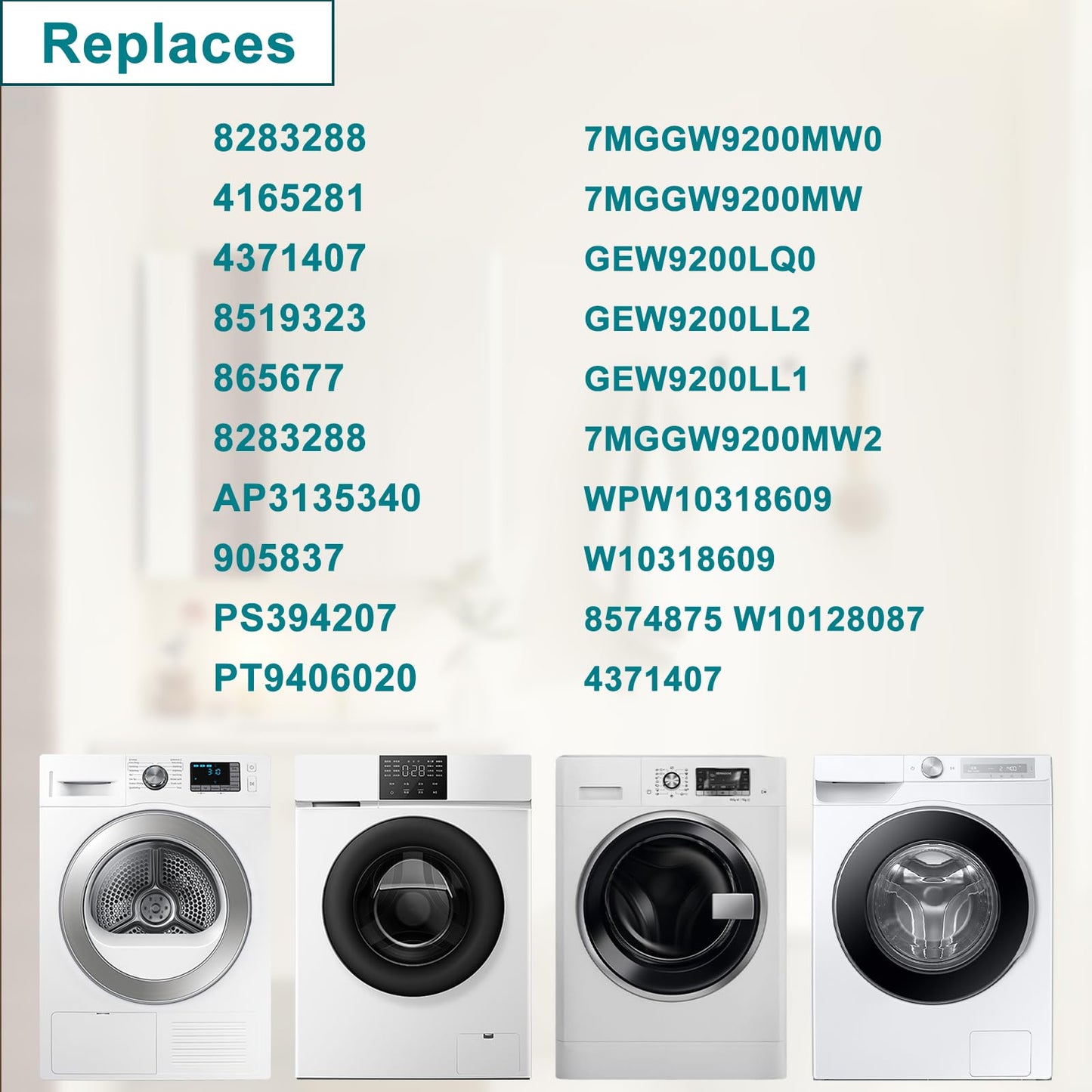 8283288 Dryer Door Switch with Wire, Compatible with Whirlpool Dryer, WPW10318609 W10318609 8574875 W10128087 8283288 4165281 4371407 8519323 865677