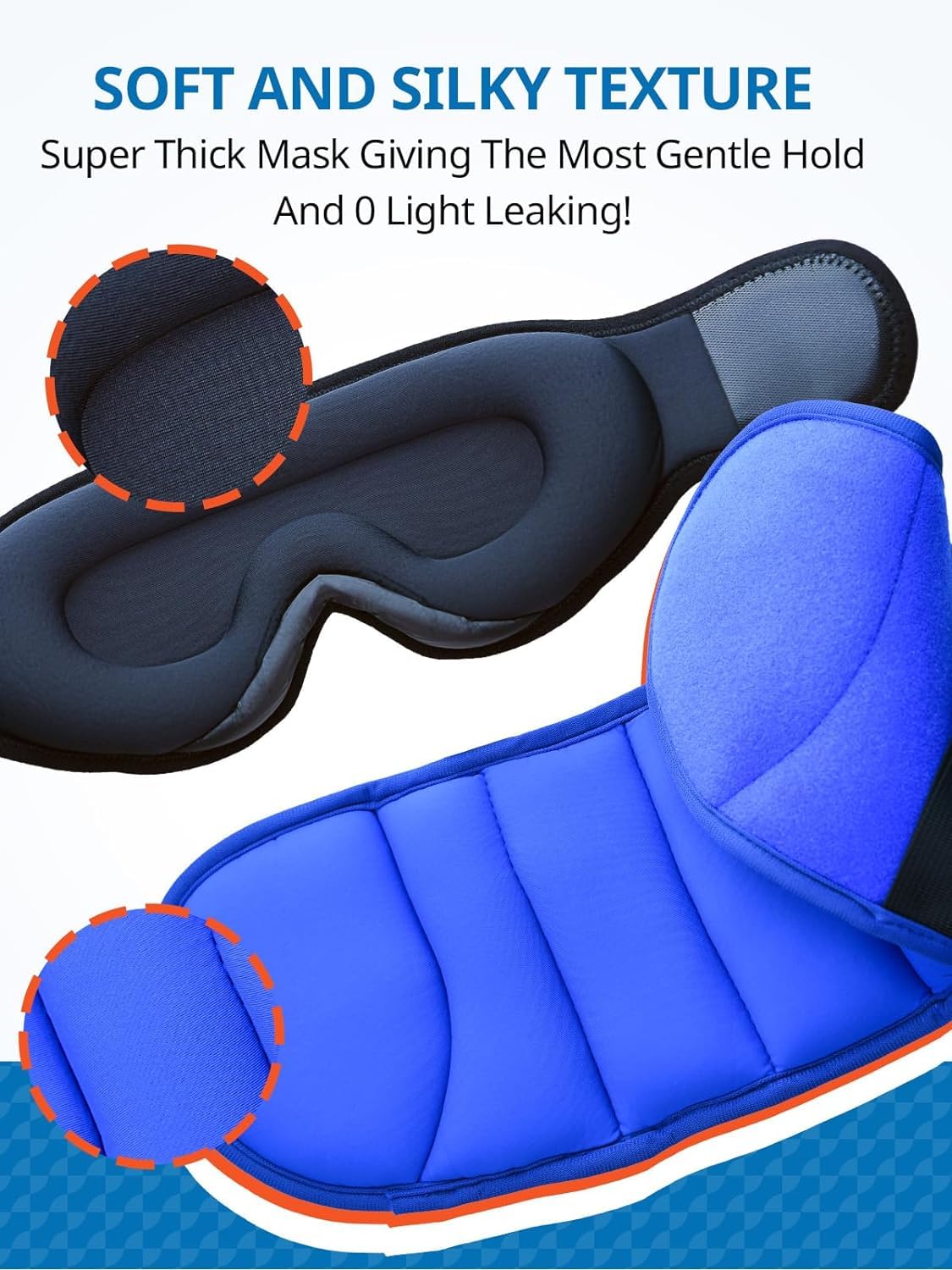 SARISUN Travel Pillows for Airplanes with Sleep Eye Mask, Chin Strap, Airplane Pillow for Long Flights, Car Road Trip, 360° Support Headrest, Travel Essentials Stop Bobblehead, Mottled Blue