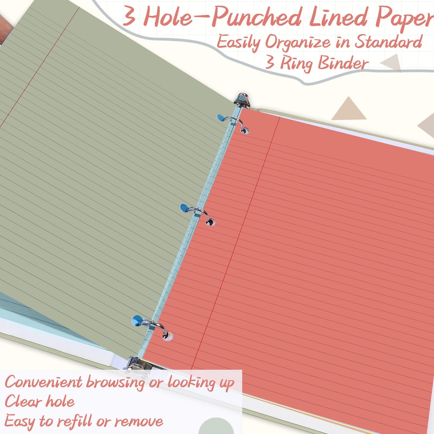 10 Packs 8.5 x 11 inch Top Spiral Notebook with 3 Hole Punched Legal Pads 40 Sheets College Ruled Notepad Hard Cardboard Paper Wirebound Pads for Business School Office Home Supplies (Retro)