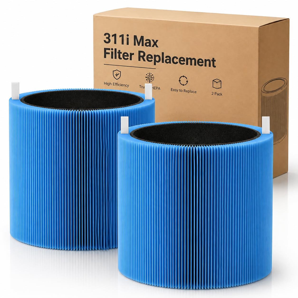 Bluearks Blue Pure 311i Max AllergenBlock Air Purifier Filter Replacement, H13 Ture HEPA and High-Efficiency Activated Carbon Filters, Replacement Part #F3MAX【Not For 311i+ Max】