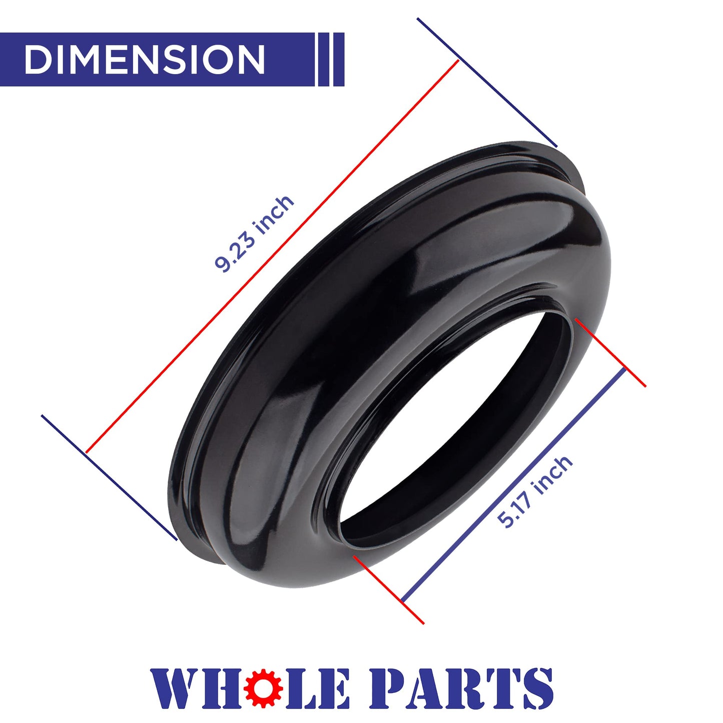 Upgraded Whole Parts Appliance Burner Bowl Part # PA030002BK, Compatible with Many Viking Range, Oven, and Stove Models, Open Burner Bowls Replacement Parts - Replaces 810768-9.23 Inch, Black