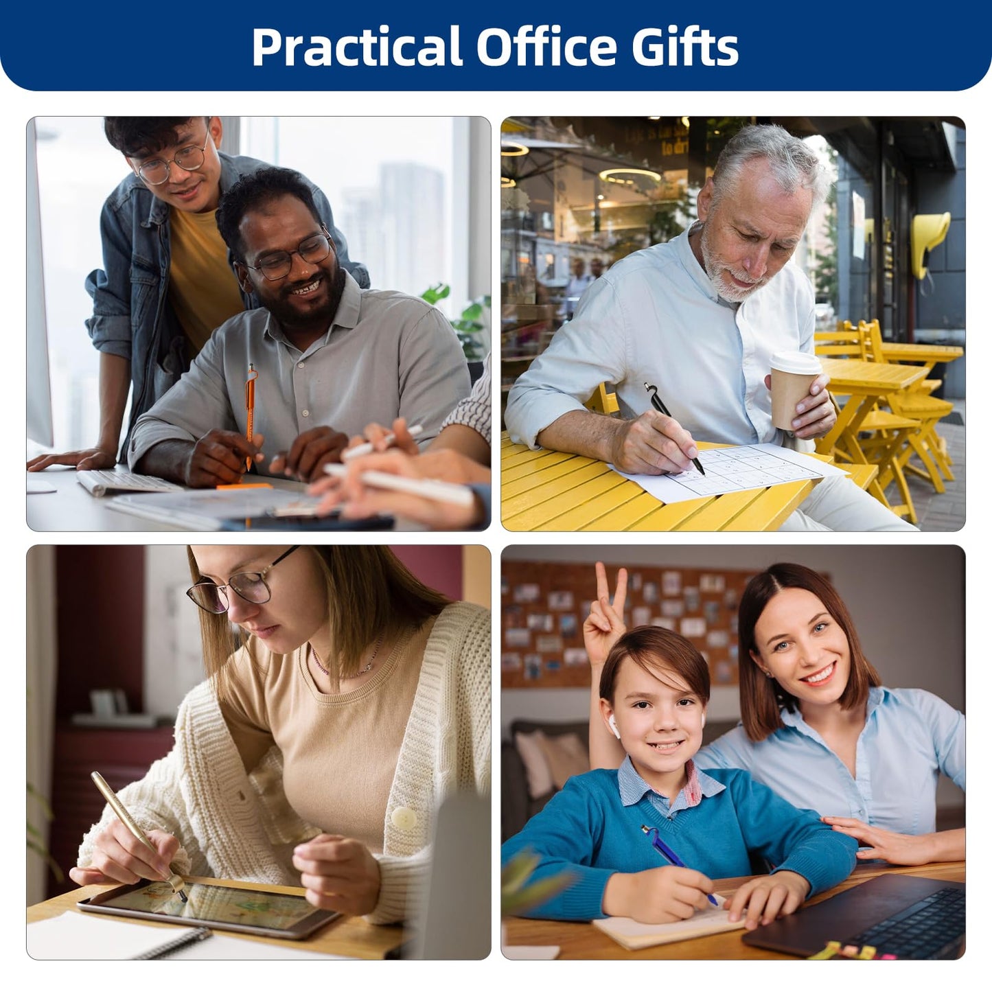 100 Pcs Inspirational Pens Batch, Motivational Ballpoint Pen with Writing Touch Screen And Mobile Phone Stand 3-in-1, Black Ink Office Encouraging Quotes, Office School Supplies Inspirational Gifts