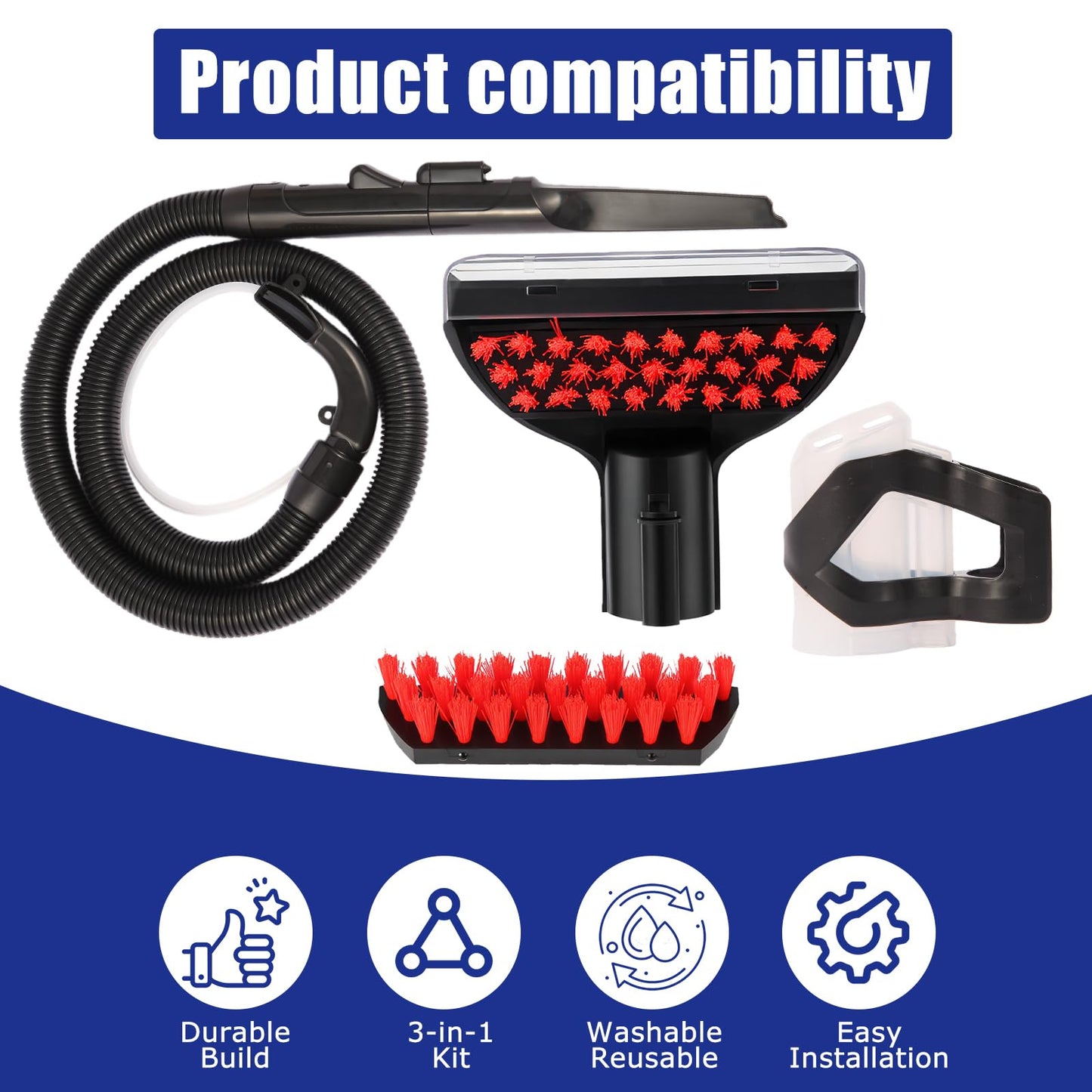 Upgraded Clean Hose Component Replacement parts for Bissell Little Green ProHeat 2694, 2513, 5207, 2513E, 4720M Vacuum Cleaner Hose 5.3in Clean brush, Clean tools, Gap brush Accessories Part #1606127