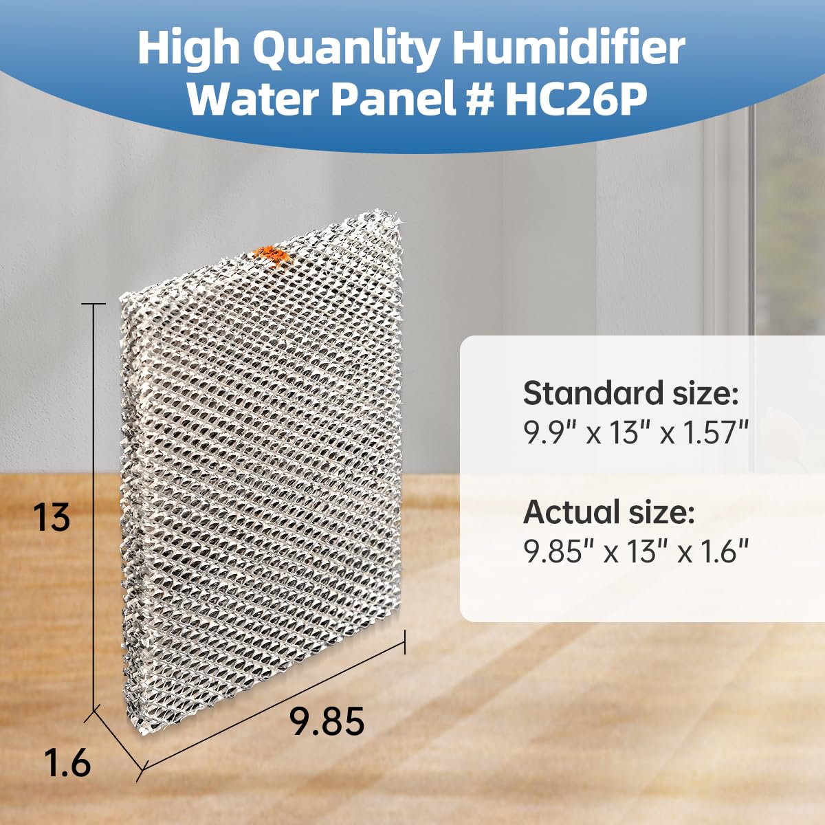 ZHONG MERV HC26E1004 Humidifier Pad Water Panel Evaporator Compatible with Honeywell HE365 HE360 HE300 HE265 HE260 HE250 HE200 Aluminum Mesh Replacement Filter 2-Pack