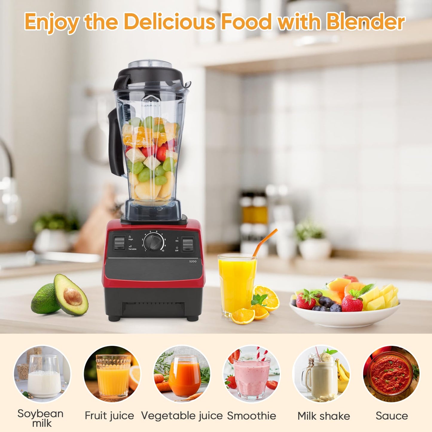 Blender Pitcher 64oz, Upgrade Replacement Pitcher Container Jar Cup Compatible with 5200 5300 6300 7500 VM0197 VM0101 VM0102 VM0103 E310 Classic Explorian Commercial Professional Series