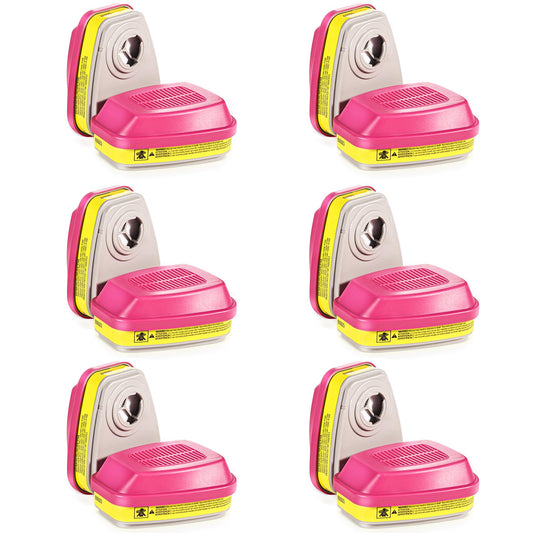 (6 Pair) 60923 Respirator Cartridge Particulate Filter, for 6000, 7000 and FF-400 Series Masks, Effective Filtering Organic Vapors, Acid Gases, Chemical, Dust …