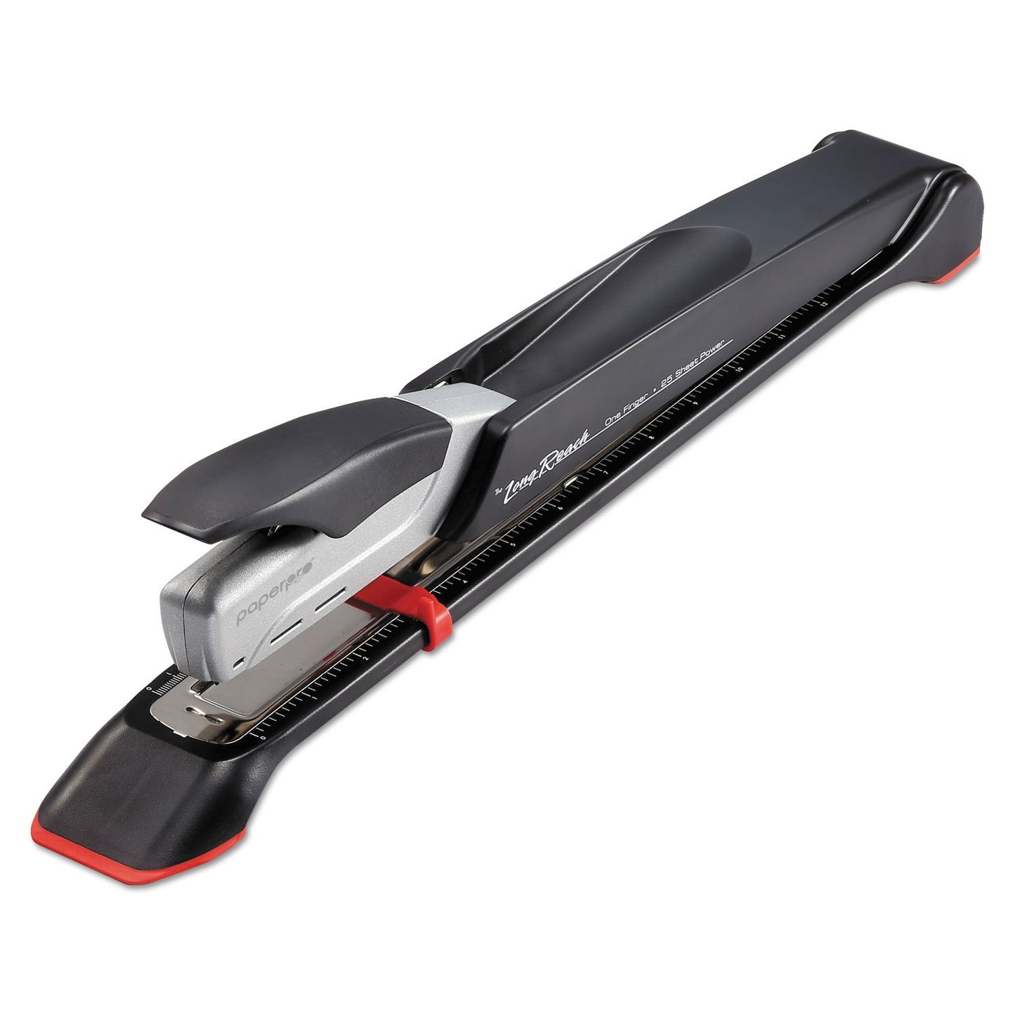 Bostitch Office Booklet Stapler - One Finger, No Effort, Spring Powered, Long Reach Stapler - Silver (1610)