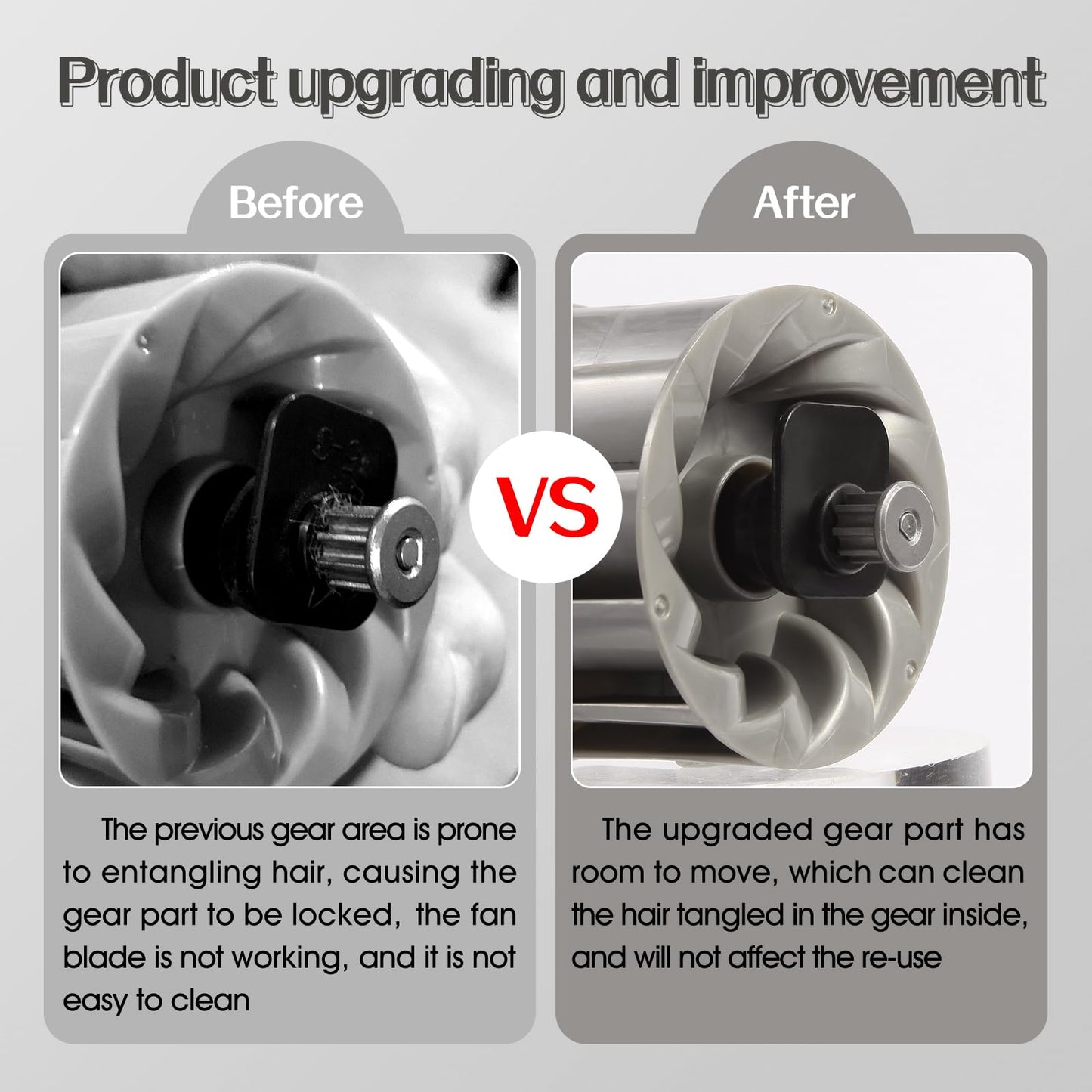 Upgraded Pet Hair Power Brush Tool Attachment for Shark Navigator Lift-Away Deluxe Upright NV360 NV350 NV352 NV356E NV370 NV22L UV420 UV410 UV440 Vacuum Replacement Parts Numbers 119FFJ Gray