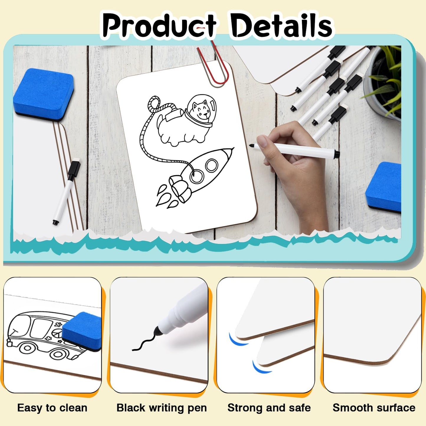 25 Pcs Small White Board 5 x 7 Inch Mini Dry Erase Board Small White Boards with Markers Erasers Double Sided Dry Erase Whiteboards for Students Classroom Meeting Voting Games Party(25)
