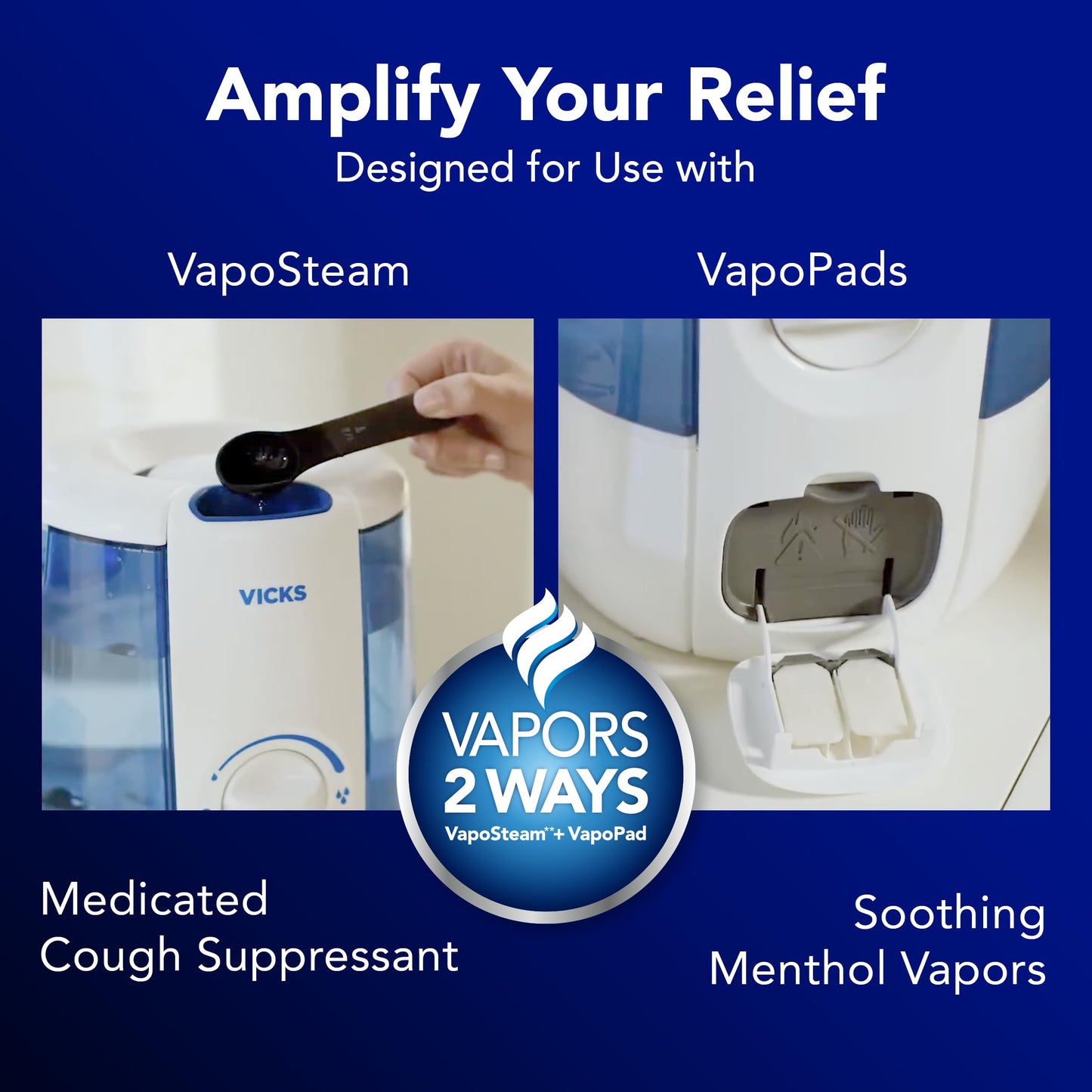 Vicks CoolRelief Cool Mist Humidifier Small to Medium Room Vaporizer for Baby, Kids, Adults, 1.2 Gal