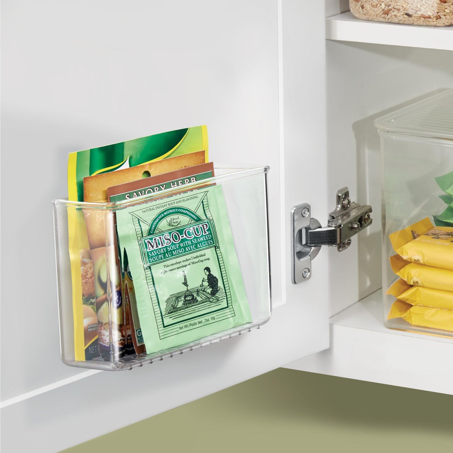 iDesign Adhesive Organizer Bin - Damage-Free Hanging for Kitchen, Bathroom, or Office - Set of 2 - Clear