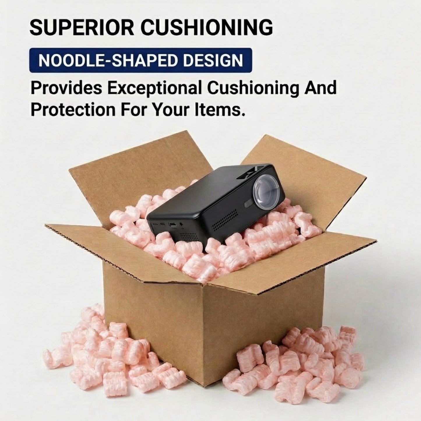 BOX USA Shipping & Packing Peanuts Pink, 7 Cubic Feet - Loose Fill Packaging Peanuts for Packing, Moving and Storage