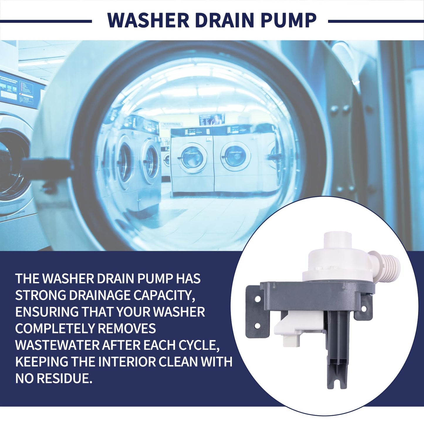Magimaker 2025 Upgrade W11396717 W11263349 Washer Drain Pump Compatible with Whirlpool Maytag Kenmore Washing Machine Water Drain Pump Repalce W11396717 W11263349 120V 60Hz 1.2A