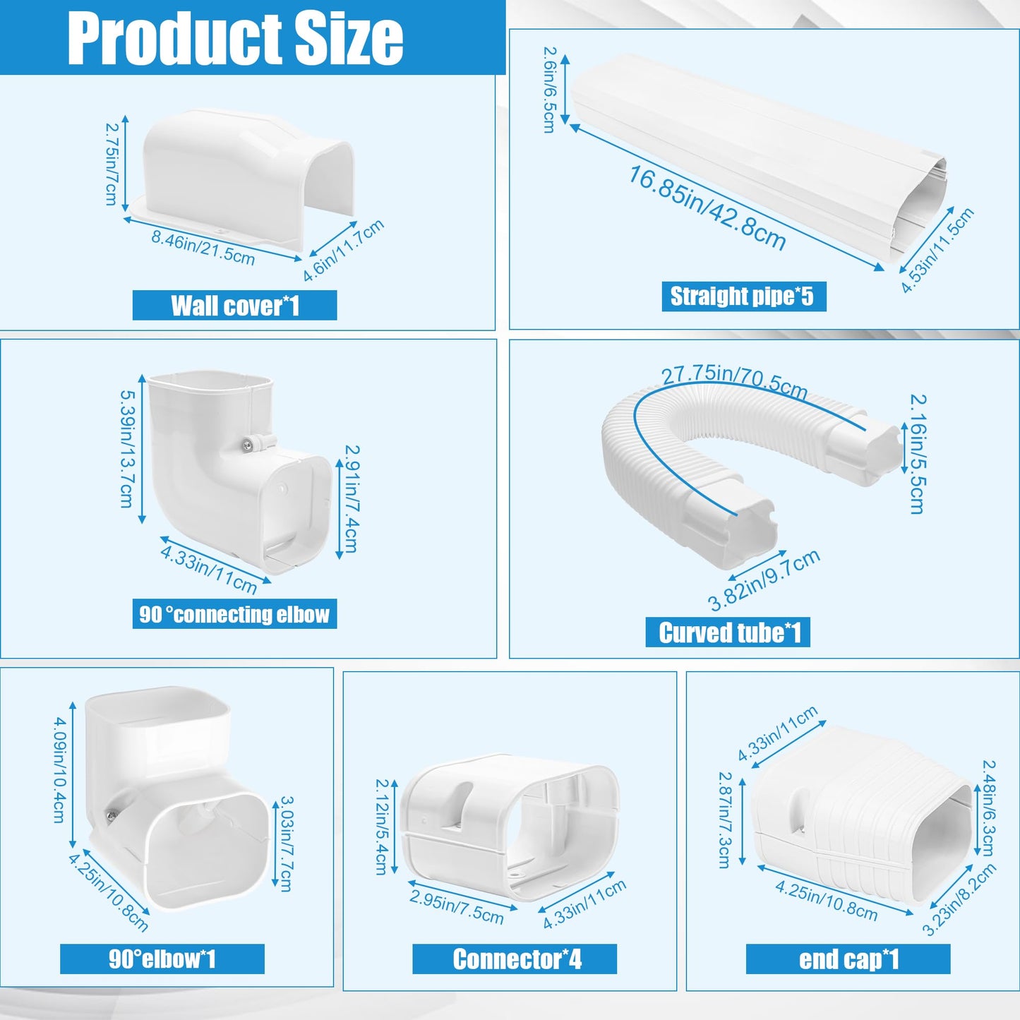 Windspeed 4" 10Ft Mini Split Line Set Cover Upgrade Mini Split Covers for Outside Units Mini Split Cover Suitable for Mini Split, Air Conditioner, Central AC, HAVC and Heat Pumps
