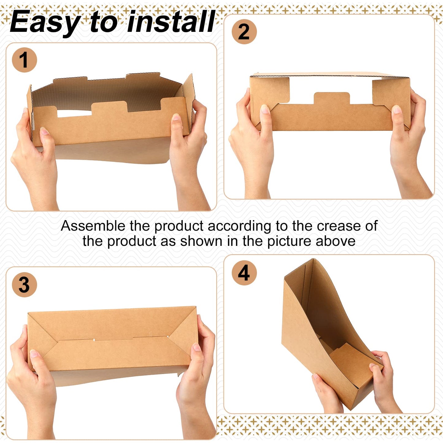 Thenshop 24 Pcs Cardboard Magazine File Holder Organizer, Desk File Organizer Box Foldable Book Bin Papers Storage Folder with Label for School Classroom Office Supplies(Classic,Brown)