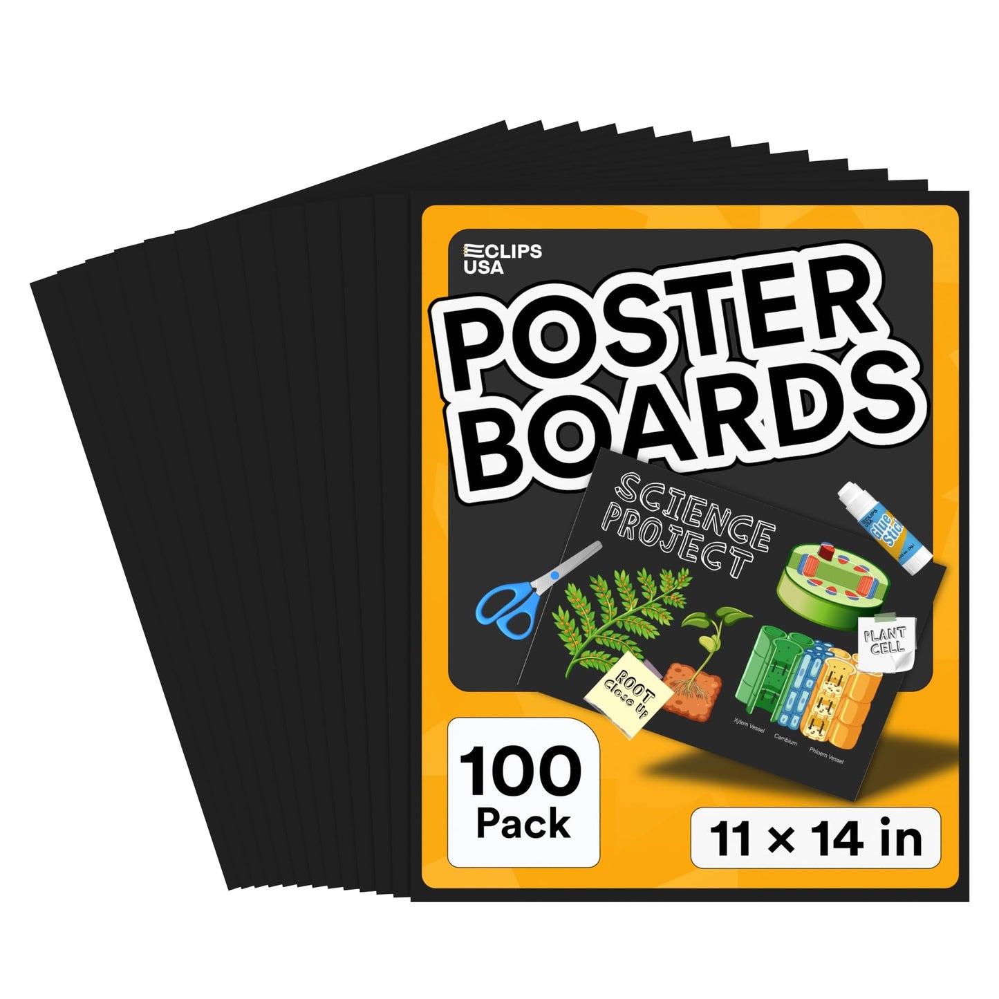 Poster Board Black Poster Paper 11x14 Black Poster Board Bulk Posteboard School Supplies (100 Pack)