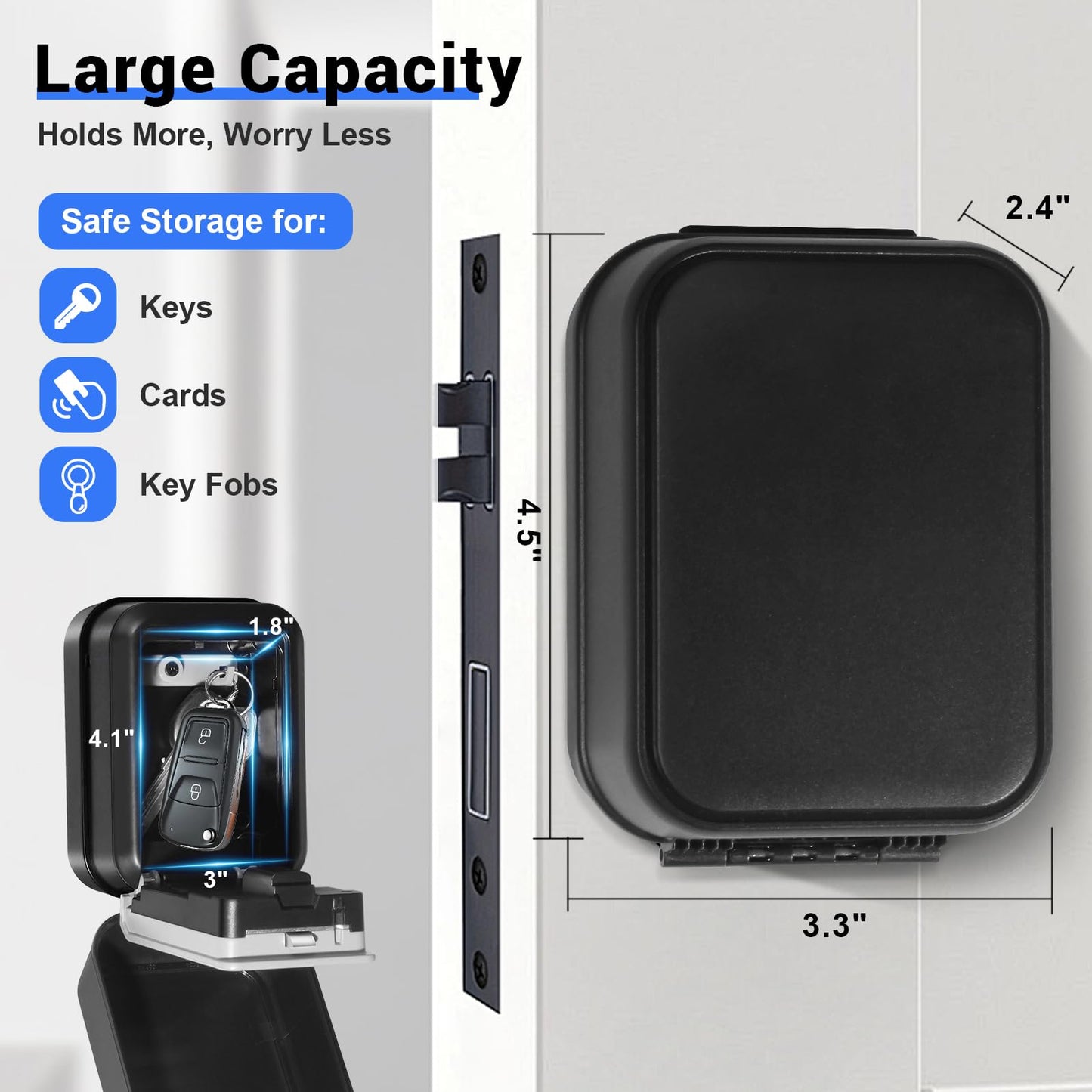 Prohomchoic Smart Key Lock Box with Code – Bluetooth & PIN Unlock, APP Controlled Digital Lockbox for Keys, Generate eKeys and Remote Passcodes for Airbnb Landlords Families Realtors (Grey)