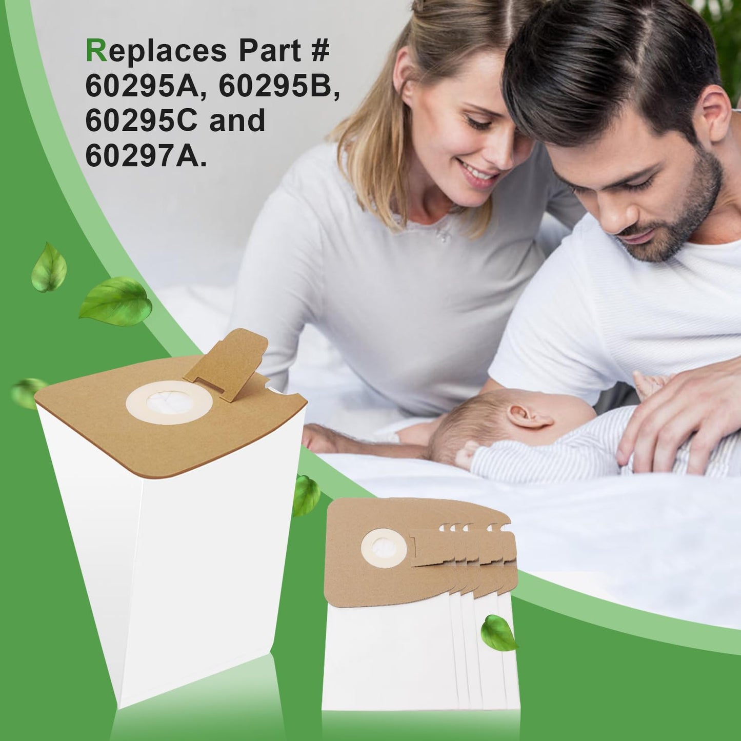 36 Pack Vacuum Bags Replacement for Eureka Mighty Mite 3670 and 3680 Series, MM Vacuum Bags 60295A