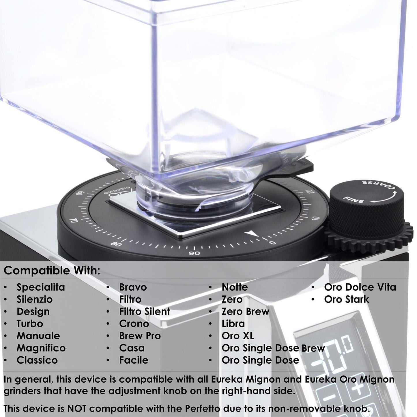 ARO Espresso™ Grinder Setting Dial for Eureka Mignon | Aluminum Dial Faceplates | Solid Aluminum Grind Adjustment Knob
