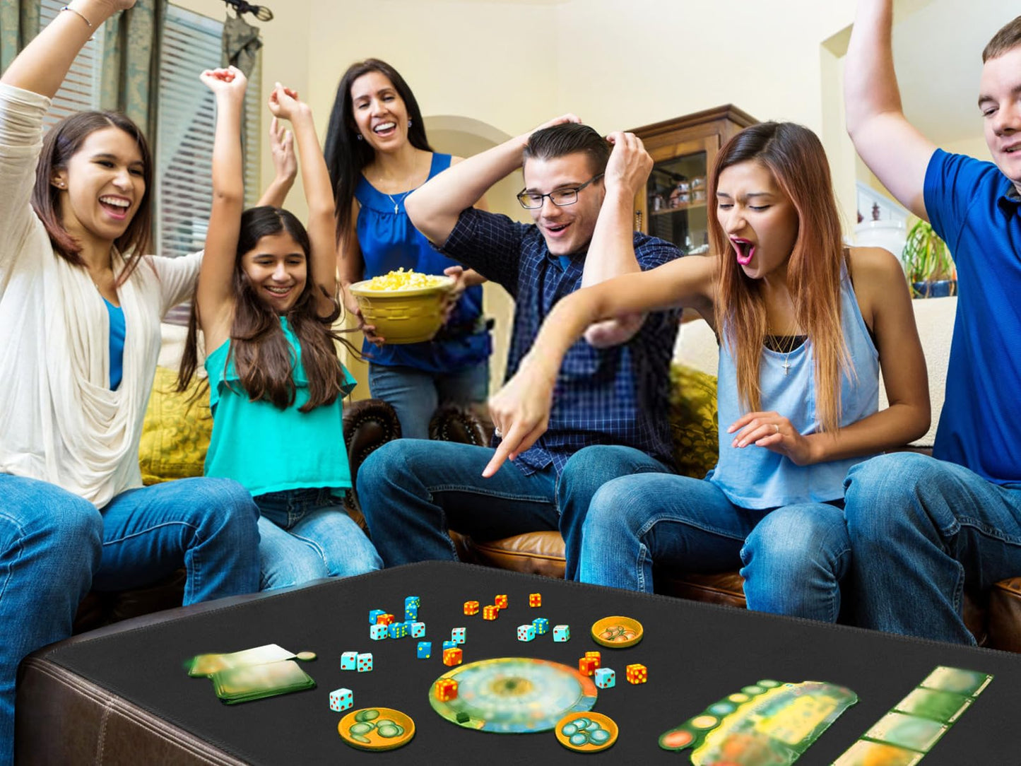 LERYG Large Tabletop Game Playmat, Water and Stain Resistant Non-Slip Desk Mat, Mahjong and Card Game MAT with Thick Stitched Edge, Cushioned Rubber Base (140 * 70cm*2mm) Black
