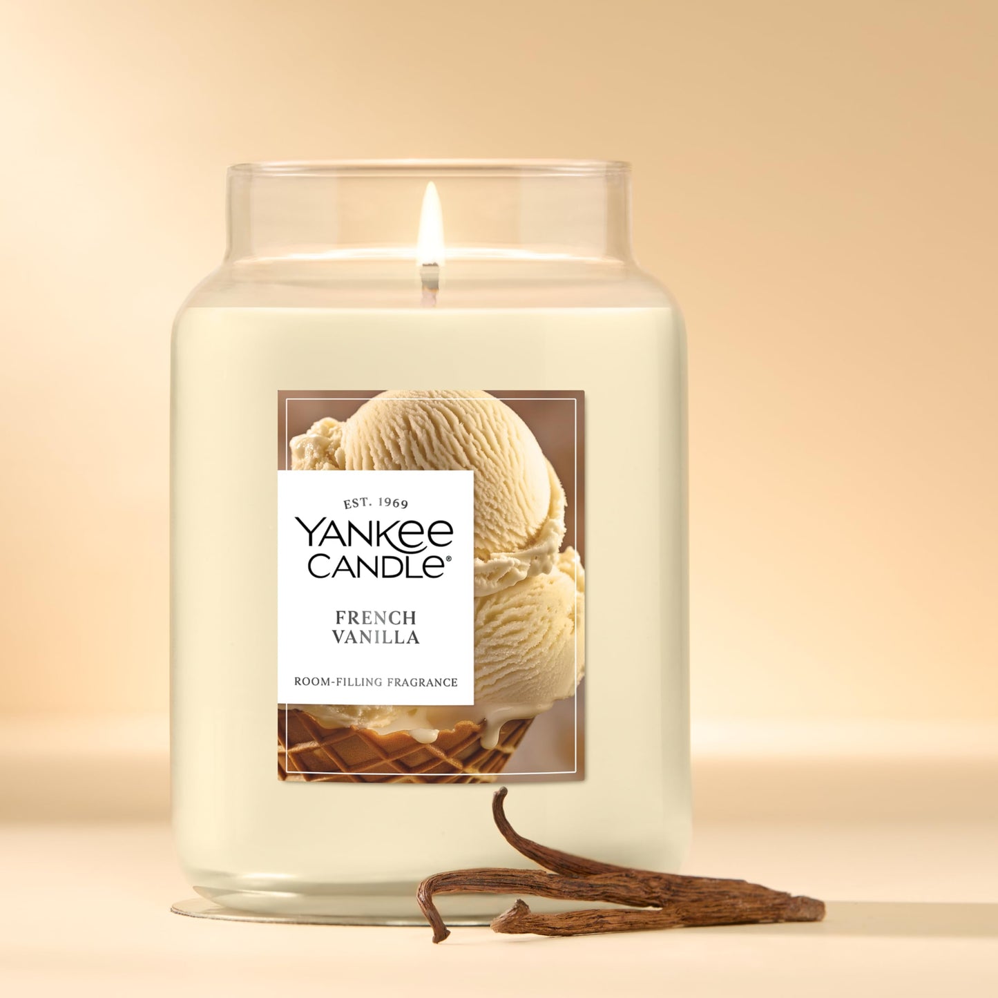 Yankee Candle French Vanilla Scented Candle, 22oz Large Jar with up to 150 Hour Burn Time, Giftable