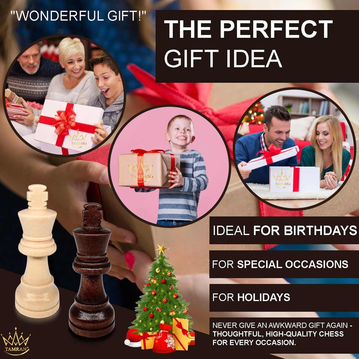 Magnetic Wooden Chess Board Game Set - 15 Inches Chess Sets for Adults and Kids, Foldable Chess Board Game, Handmade Portable Travel Chess Game, Chess Set for Begginers and Pros (Walnut Color)