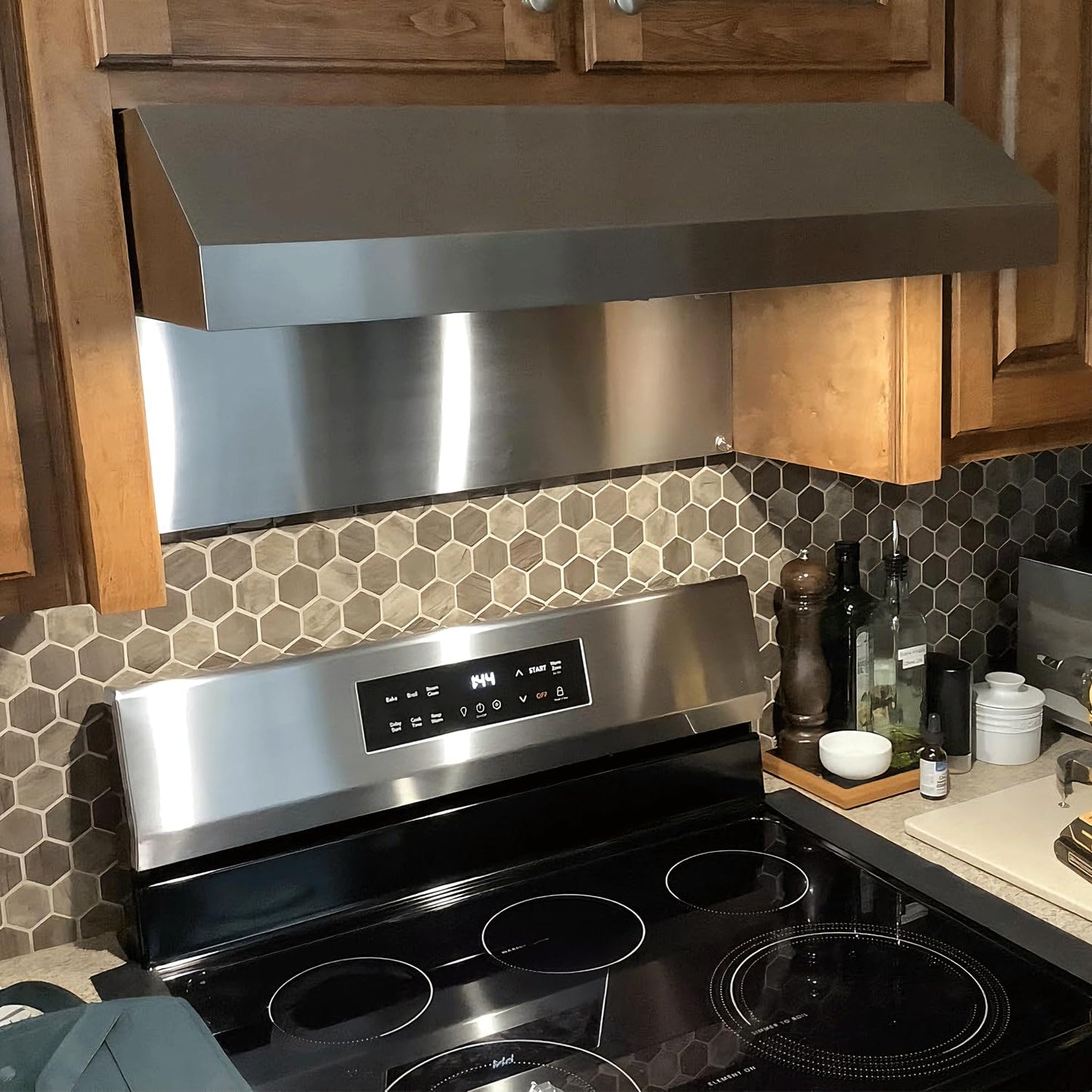 12" By 30" Stainless Steel Stove Backsplash, Reversible Ultra Flat Splatter Guard Range Hood Backsplash, Easy Clean Wall Shield Magnetic Metal Panel