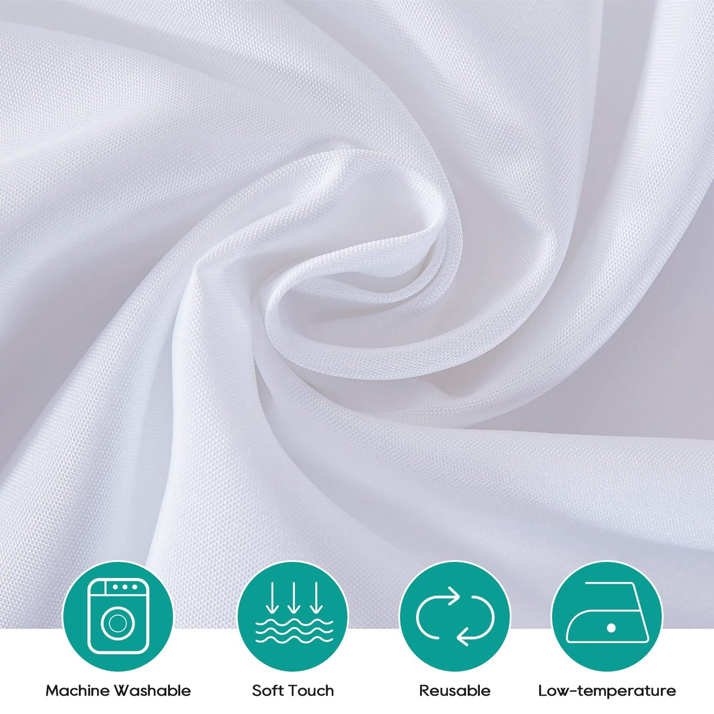Surmente 120 inch Round Tablecloths -5 Pack White Round Table Cloths, Polyester Fabric Table Covers for Weddings, Banquets, or Restaurants