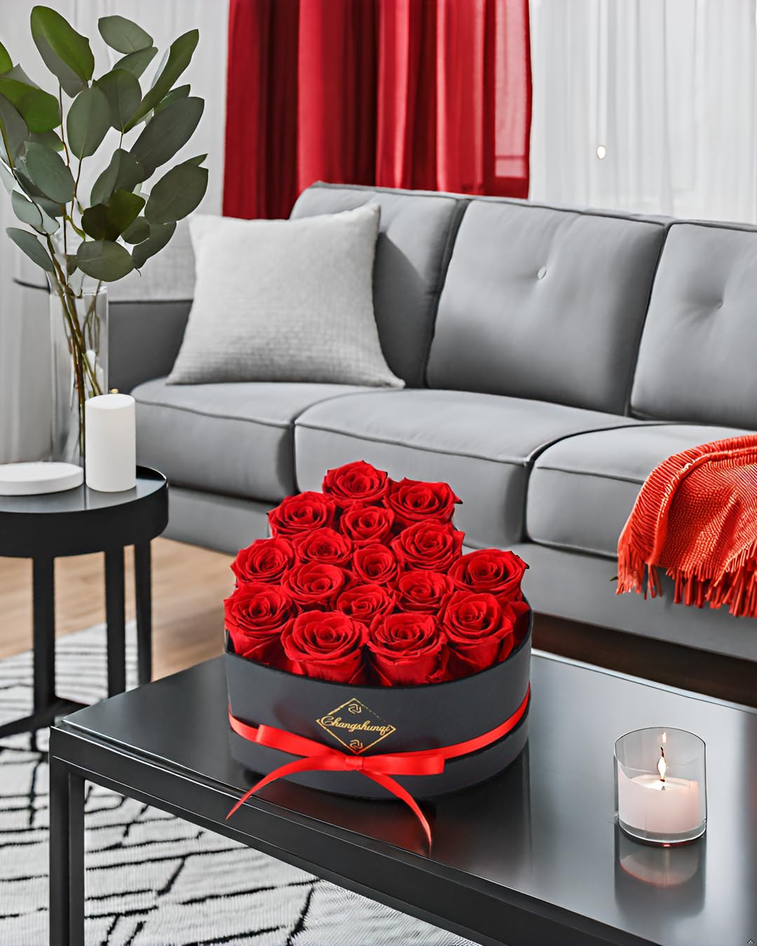 Changshunqi 16 Flowers Forever Preserved Roses in Heart Box, Preserved Flowers for Delivery Birthday Gifts Women Anniversary Forever Flowers for Mothers Gift Real Rose Forever Gifts for Women Mom Wife
