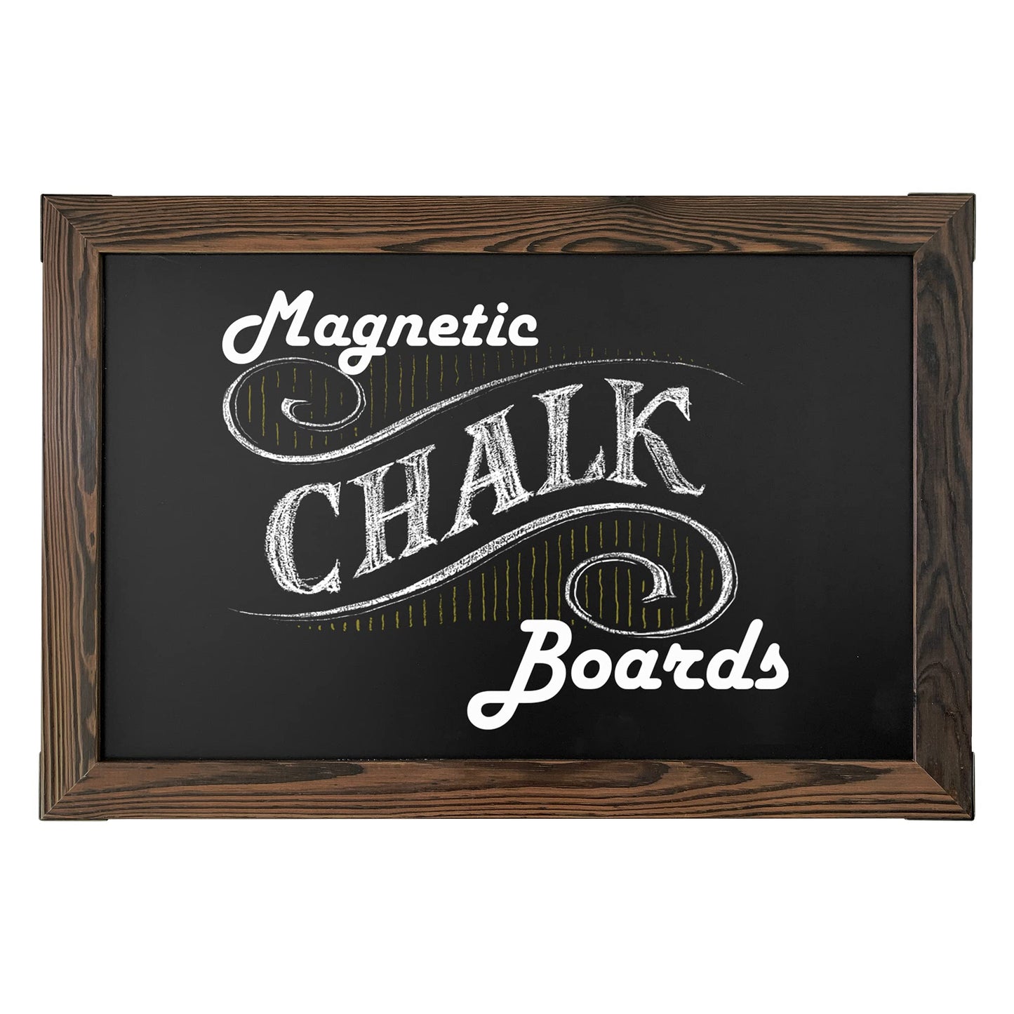 Loddie Doddie Magnetic Chalkboard Sign - 20 x 30 in, Rustic Wood Frame - Easy-Erase Chalk Calendar - Photo & Memo Magnet Display - Wall-Mount Magnetic Bulletin Board