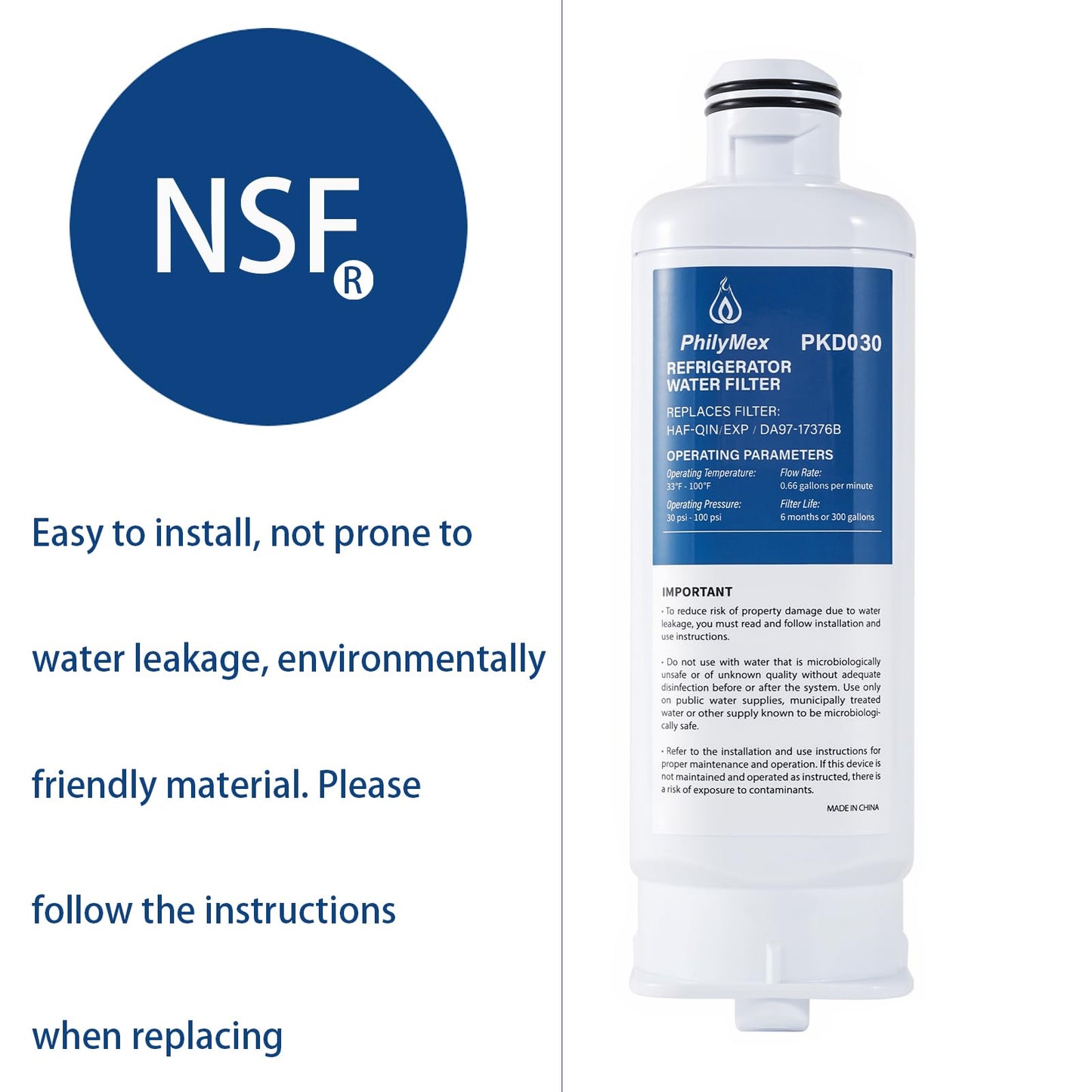 PhilyMex Water filter for sam-sung RF28T5001SR(/AA),RS27T5200SR(/AA),RF27T5201SR(/AA),RF24R7201SR(/AA),RF28R7351SG(/AA),RF28R7201SR(/AA),RF28T5021SR(/AA),Replacement 3PK