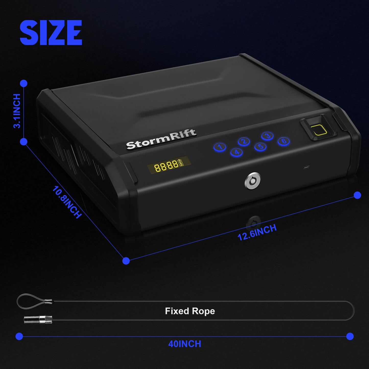 Gun Safe, Multiple Access Methods for Quick Access Handgun Safe, Fingerprint Digital PIN Key Fingerprint Pistol Safe for Car Nightstand Living Room