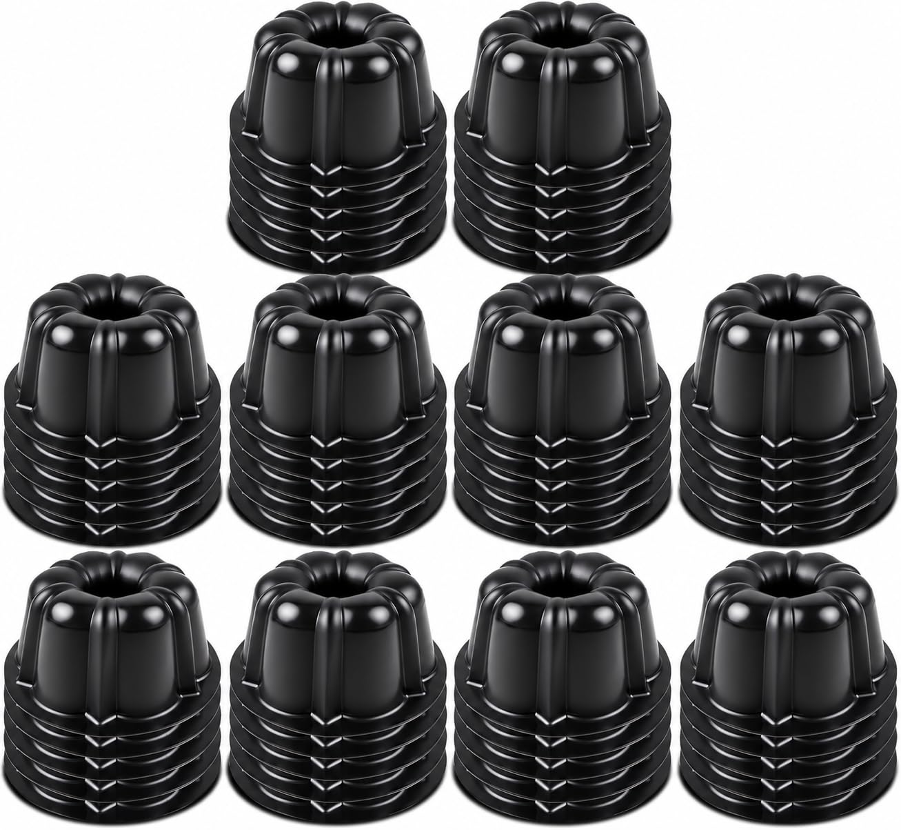 O’Creme Mini Flan Molds Pan – Reusable Bakeable Plastic Flanera/Molde Para Gelatina & Chocoflan – Non-Stick Silicone Baking Cups For Baking and Much More - 50 QTY Pack